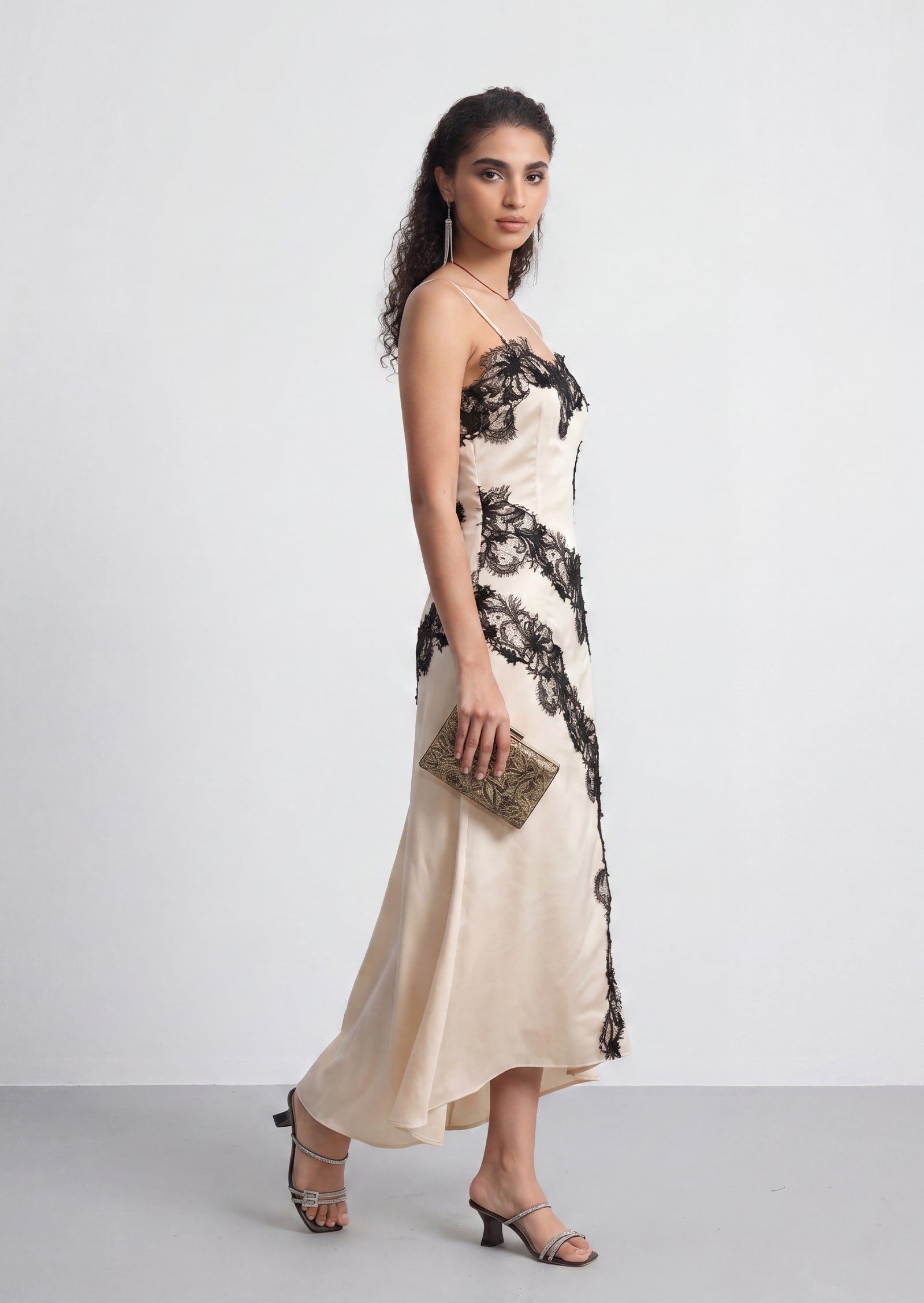 Dixie Lace Appliqués Maxi Dress