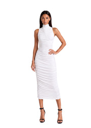 Cabernet Sleeveless Pleated Midi Dress