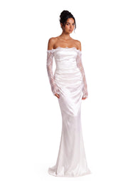 Naiya Satin Strapless Sleeveless Maxi Dress