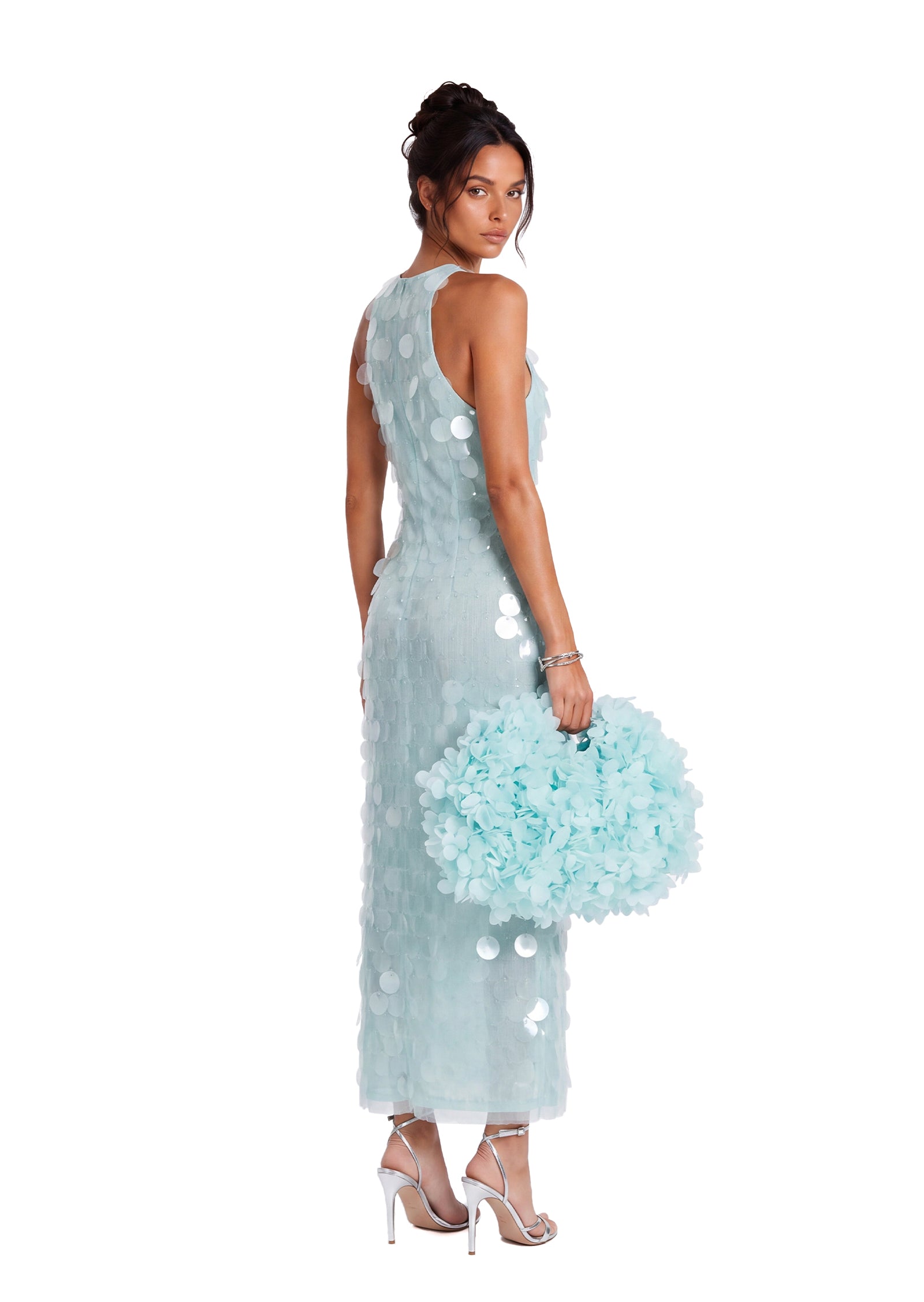 Leyla Sleeveless Sequined Midi Dress