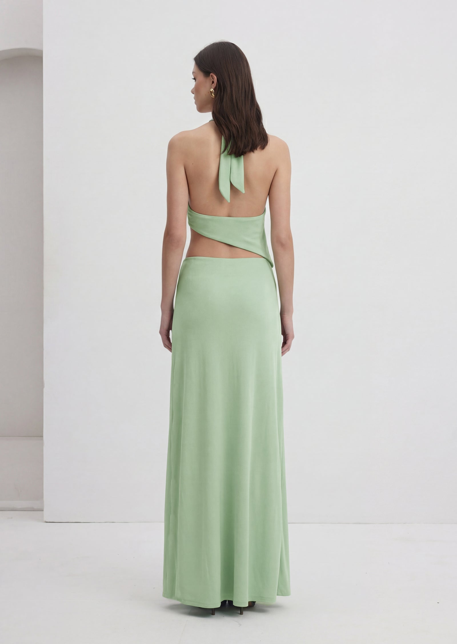 Midikleid in A-Linie mit Blumenmuster und Laternenärmeln