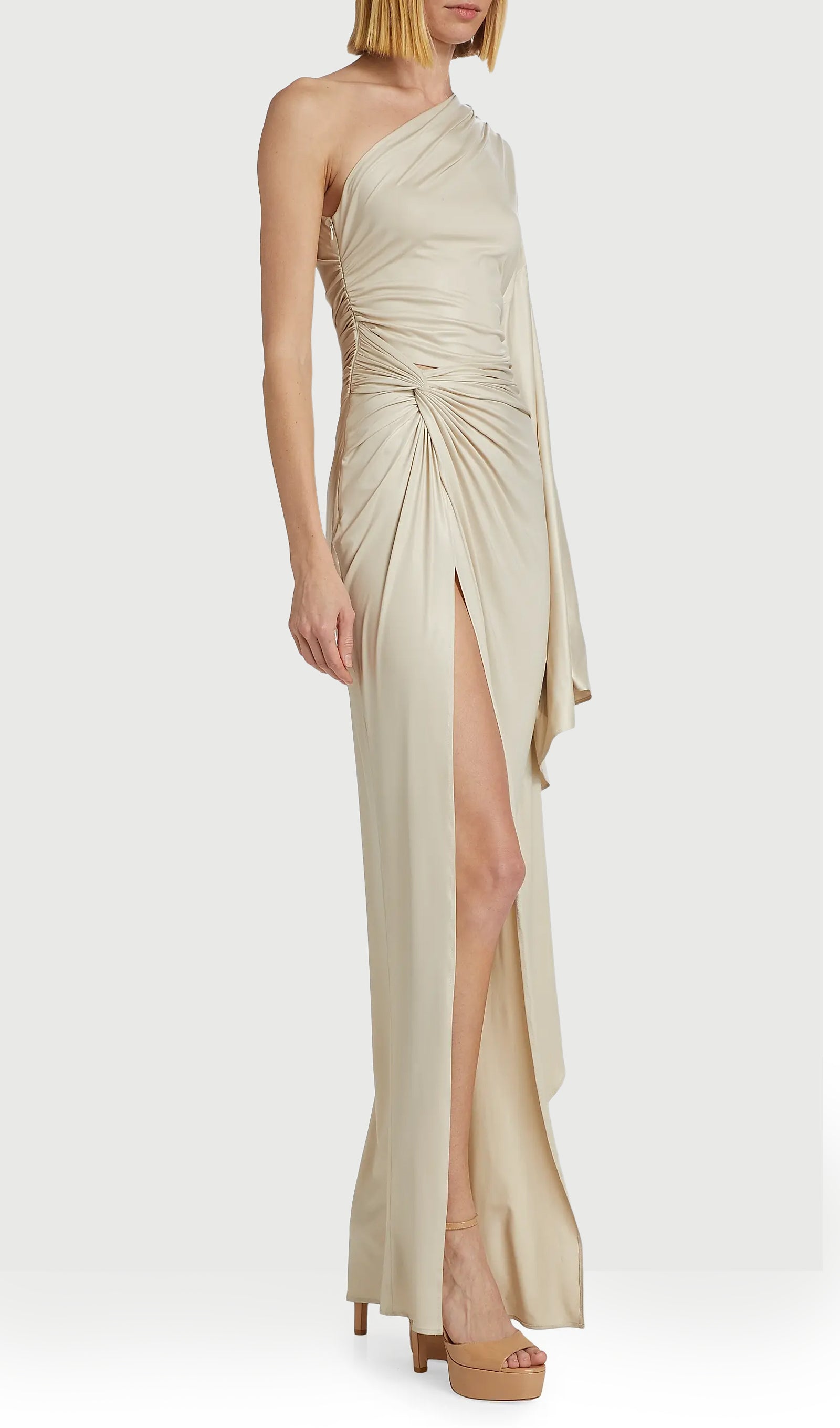 Midikleid in A-Linie mit Blumenmuster und Laternenärmeln
