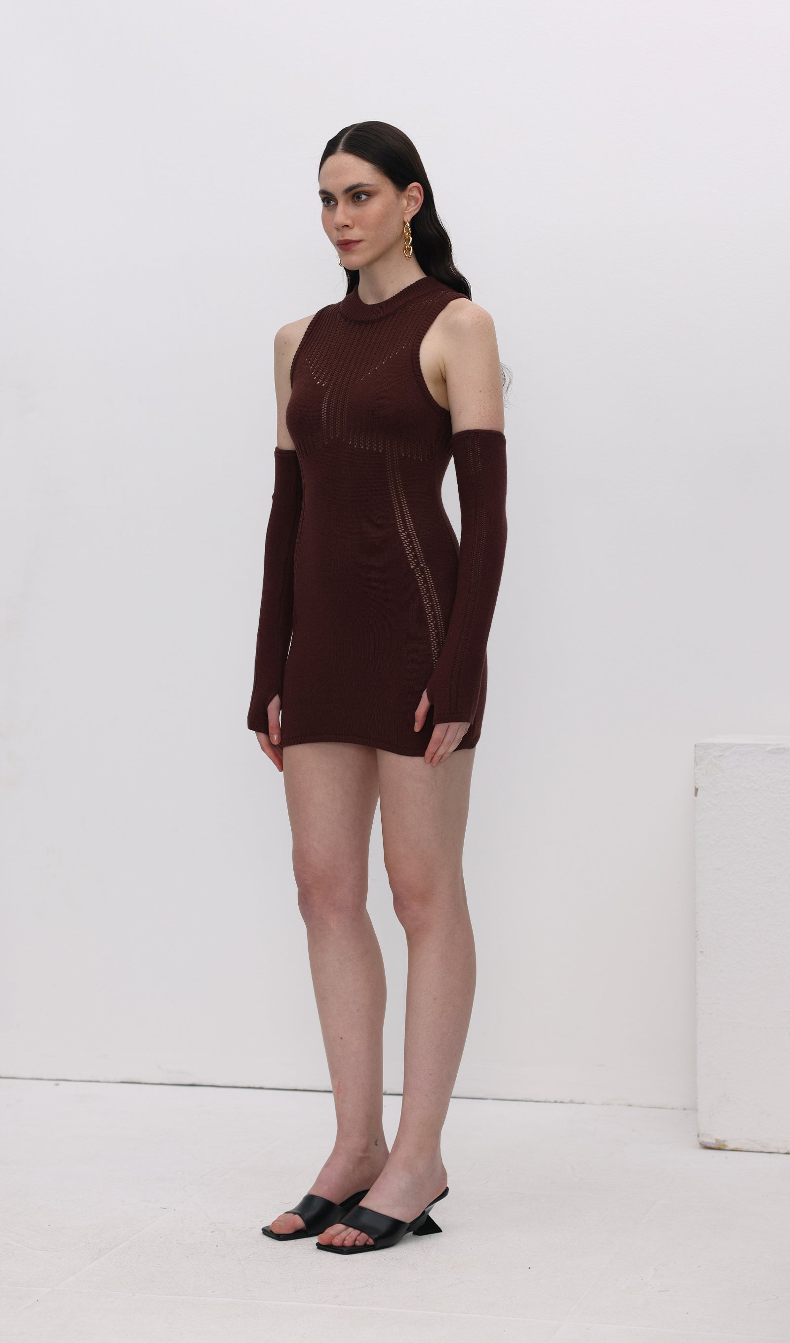 Midikleid in A-Linie mit Blumenmuster und Laternenärmeln