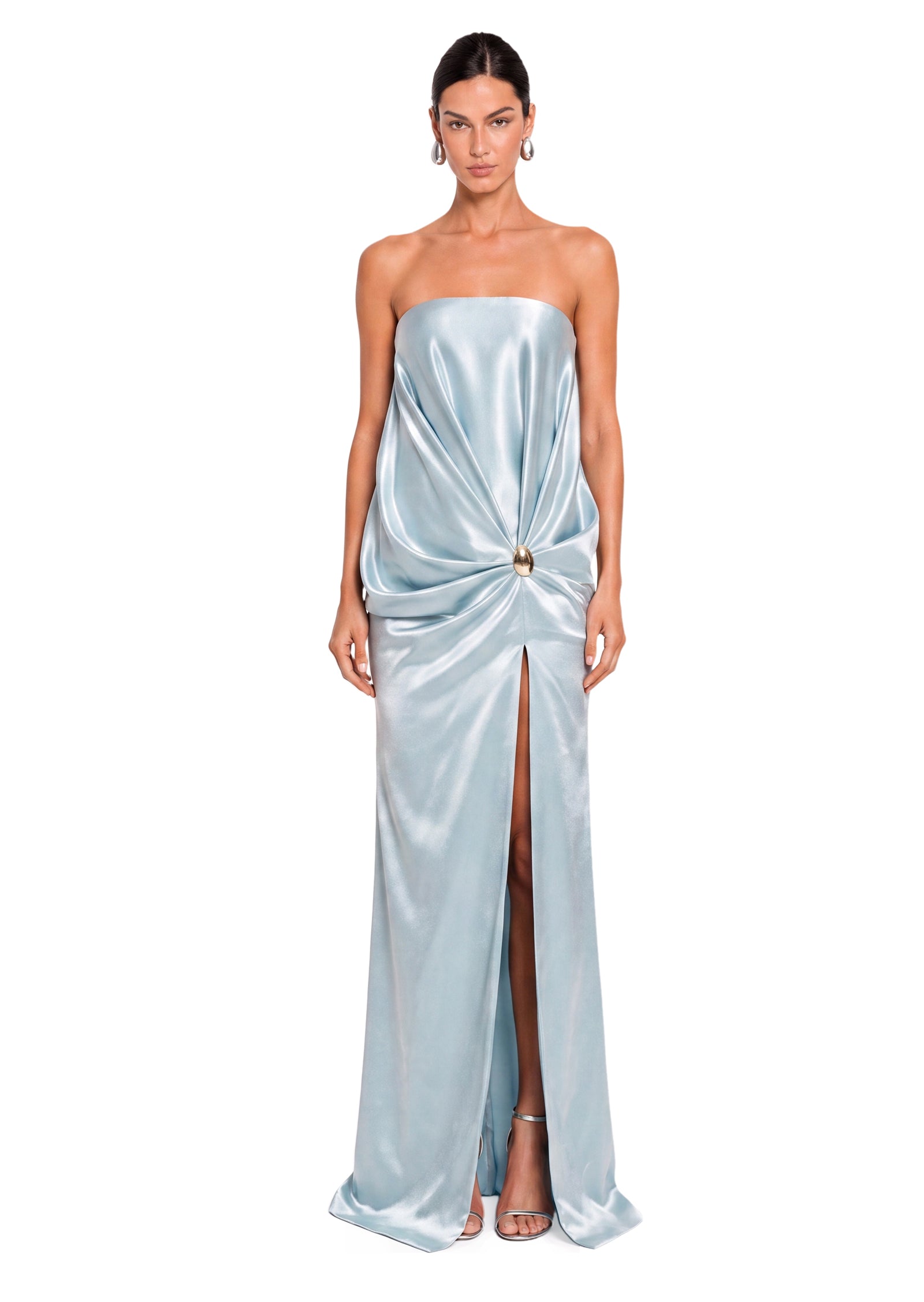 Midikleid in A-Linie mit Blumenmuster und Laternenärmeln