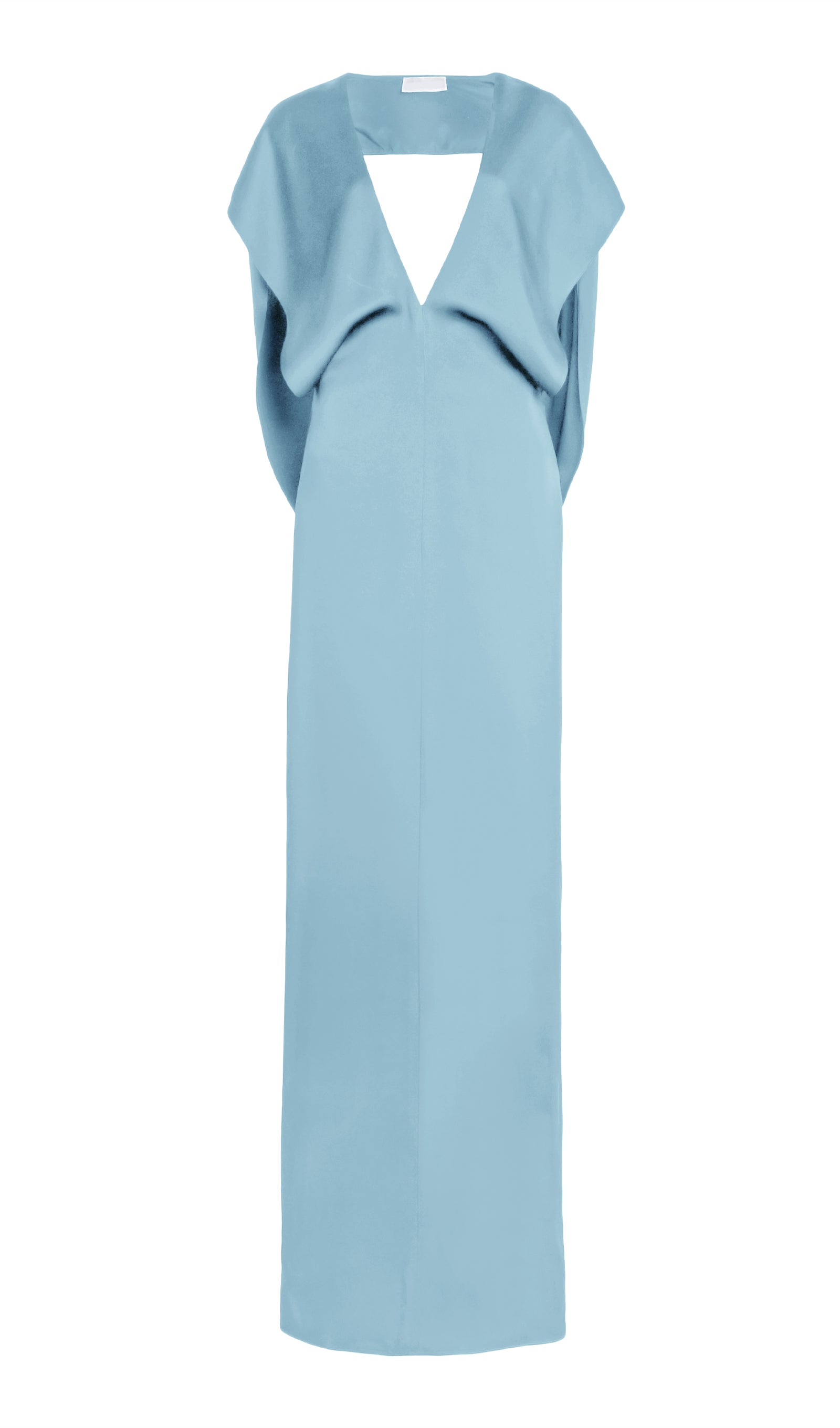Satin V Neck Open Back Gown