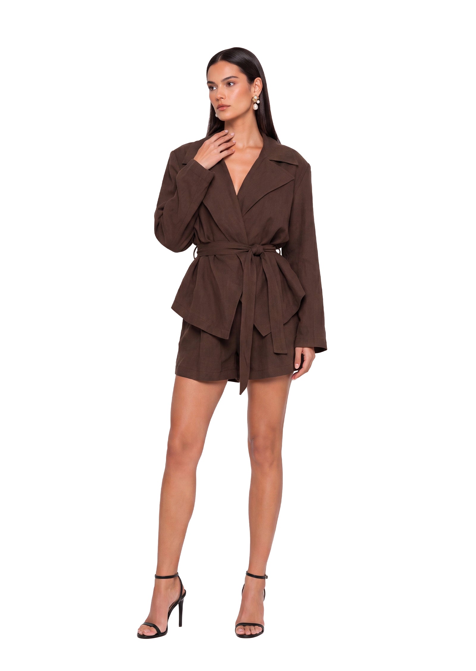 Adalinde Long Sleeve Lace-Up Two Piece Set