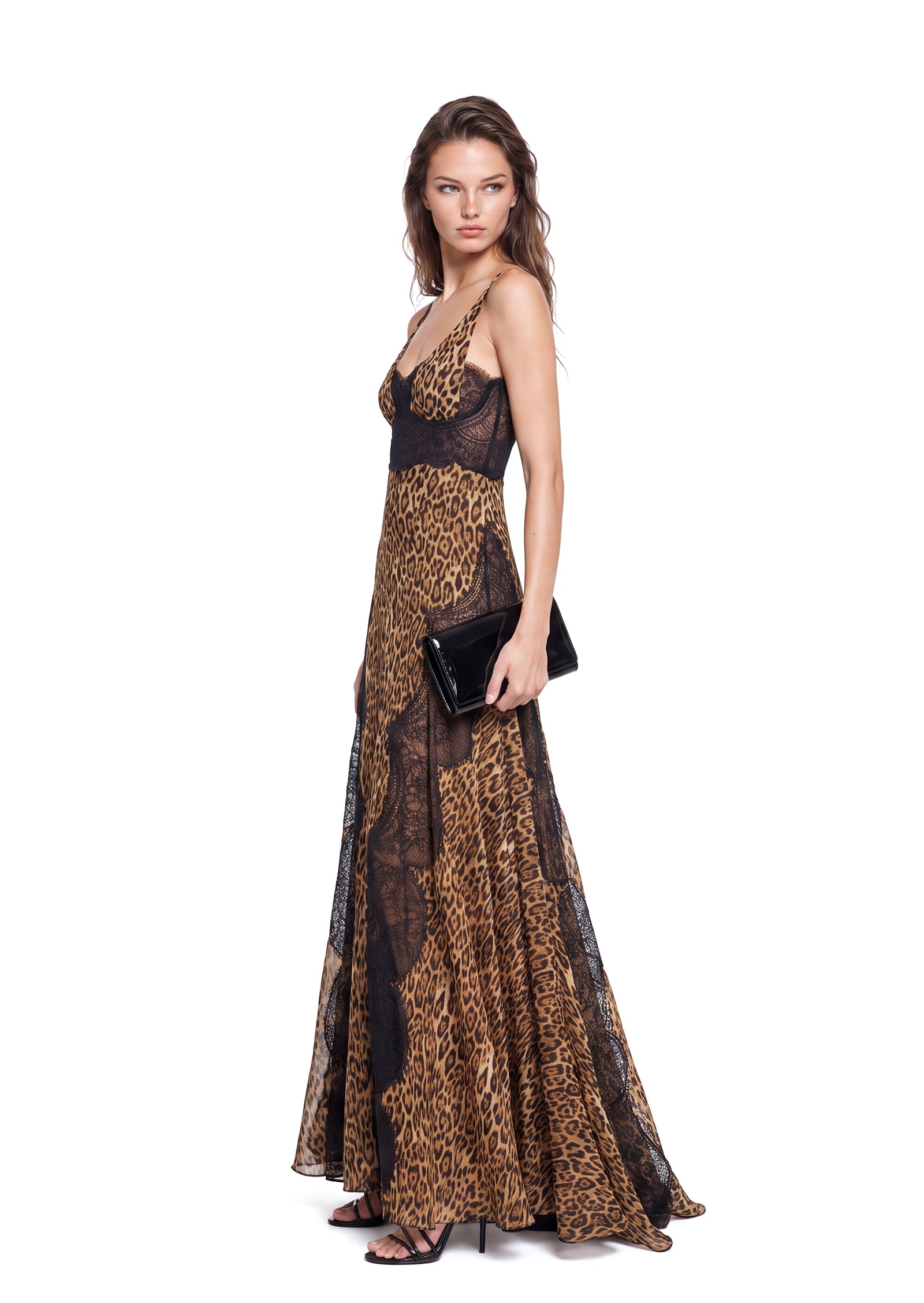 Mahina Sleeveless Printed Lace Maxi Dress
