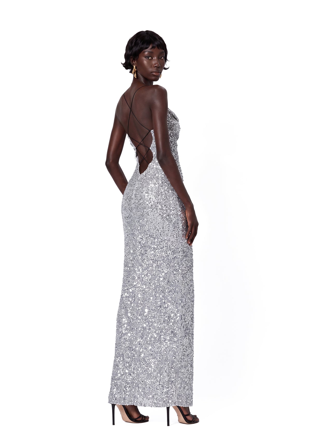 Midikleid in A-Linie mit Blumenmuster und Laternenärmeln
