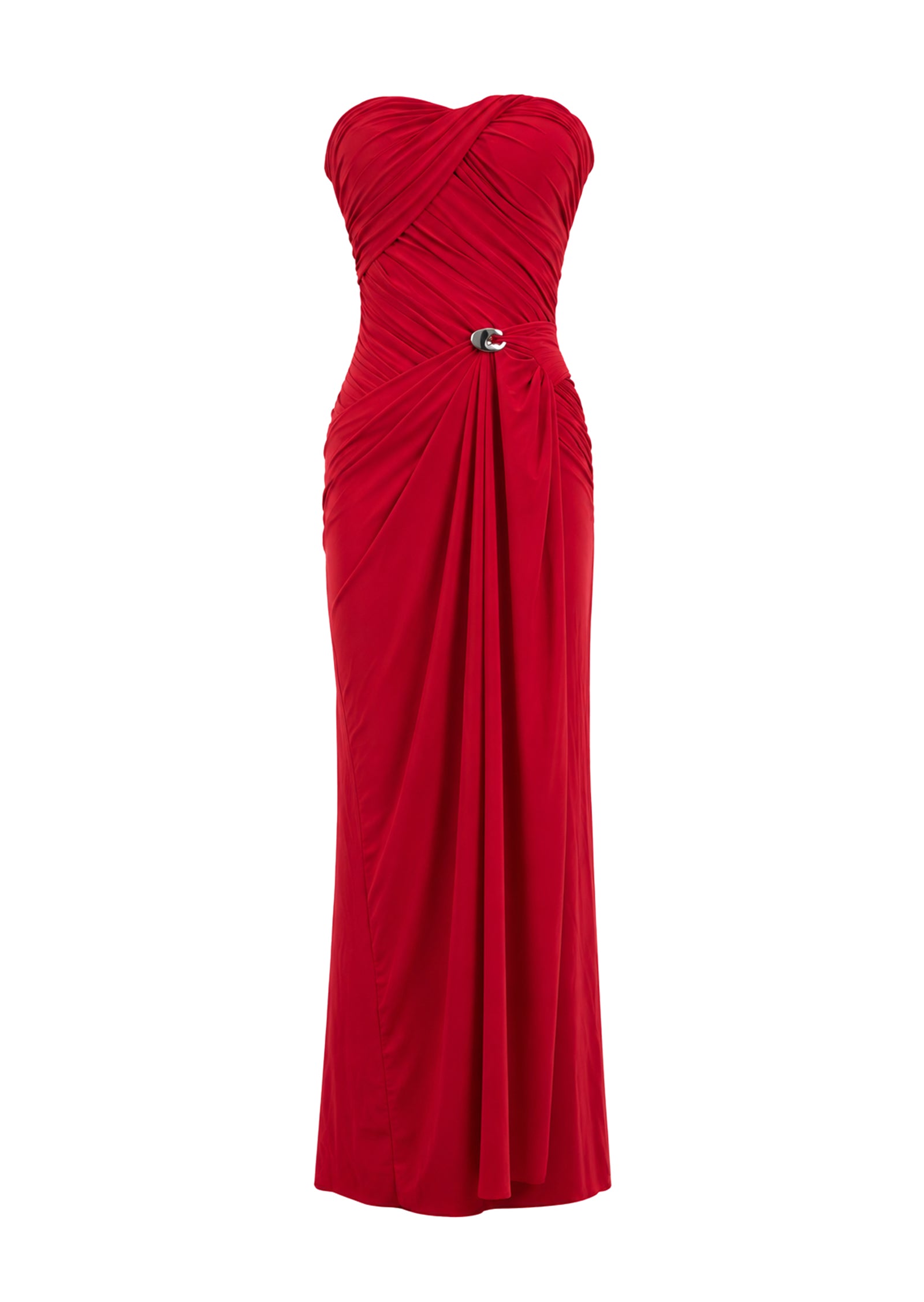 Wachiwi Strapless Stretch Maxi Dress In Red
