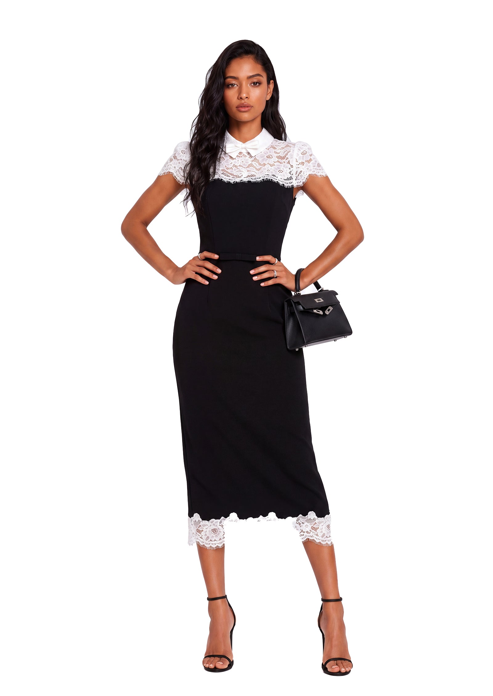 Ululani Lace Short Sleeved Midi Dress