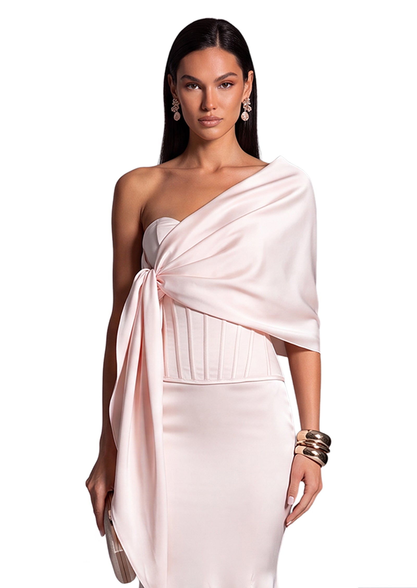 Saba Satin Fishtail Top And Fishtail Skirt Set