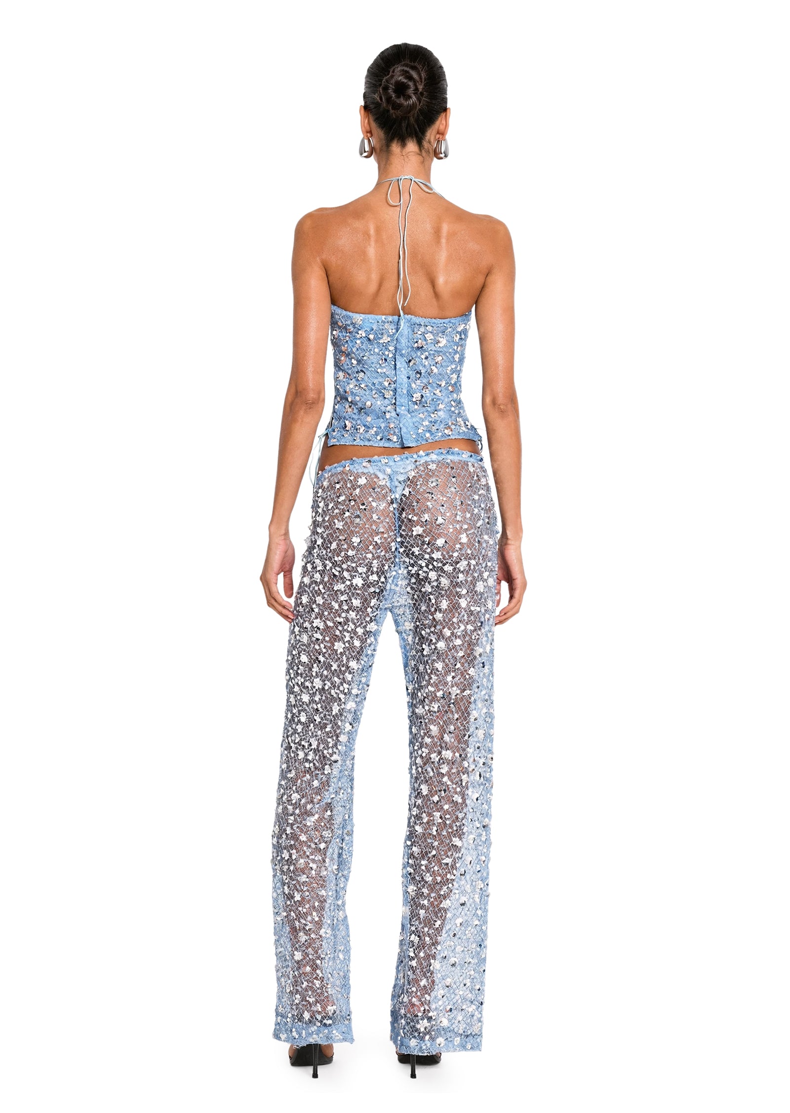 Sabin Sequined Knit Corset Set