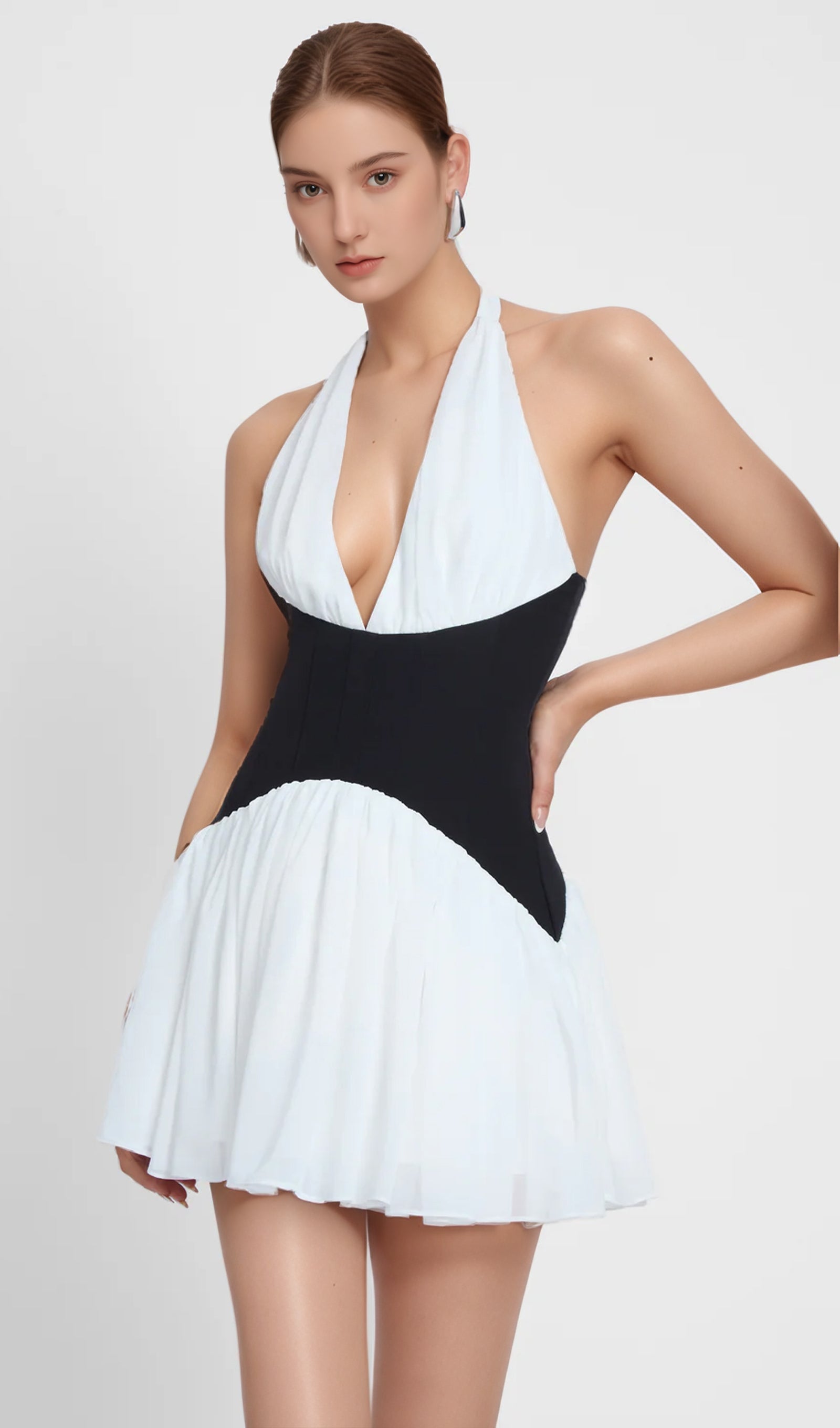 Contrast Corset Mini Dress