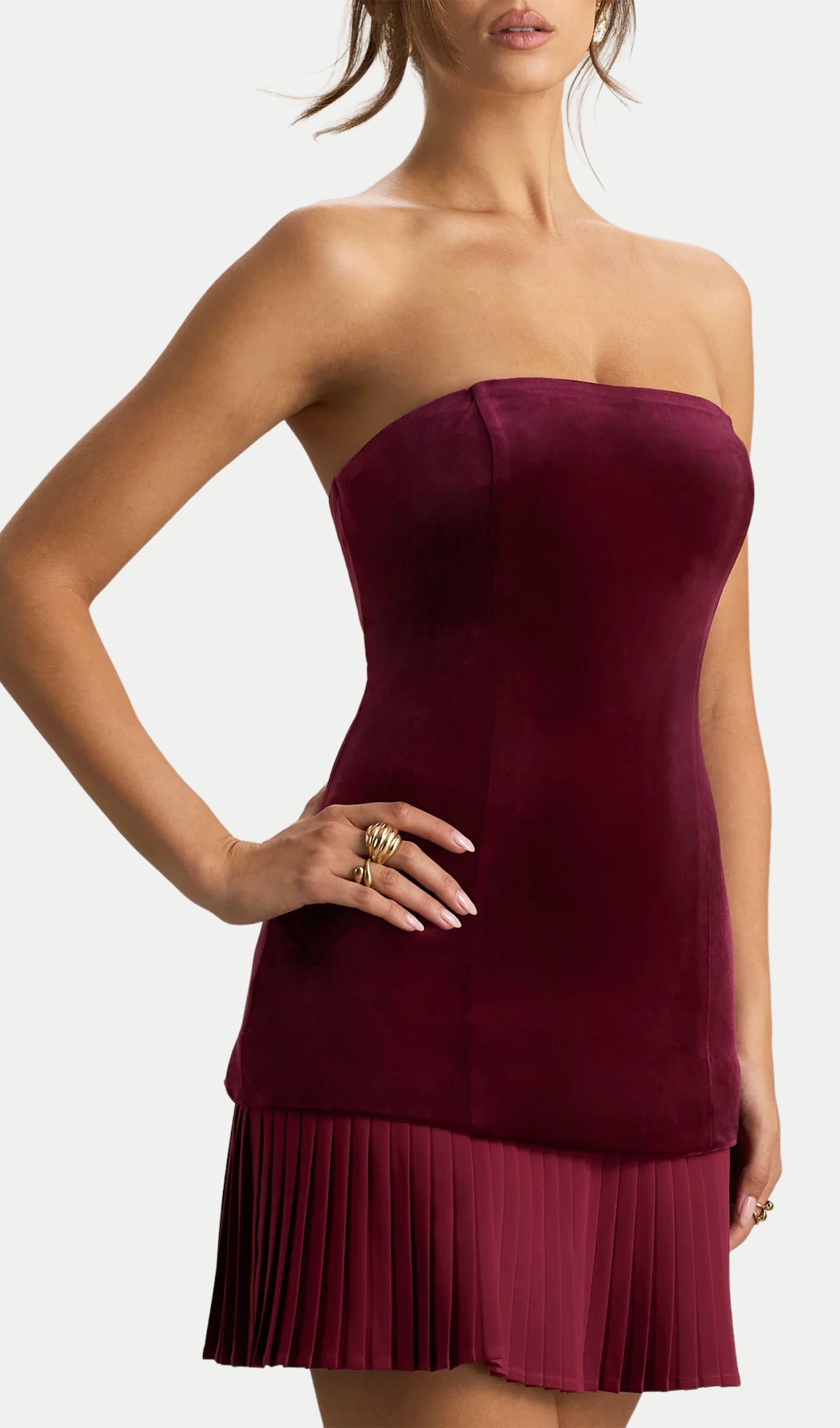 Midikleid in A-Linie mit Blumenmuster und Laternenärmeln