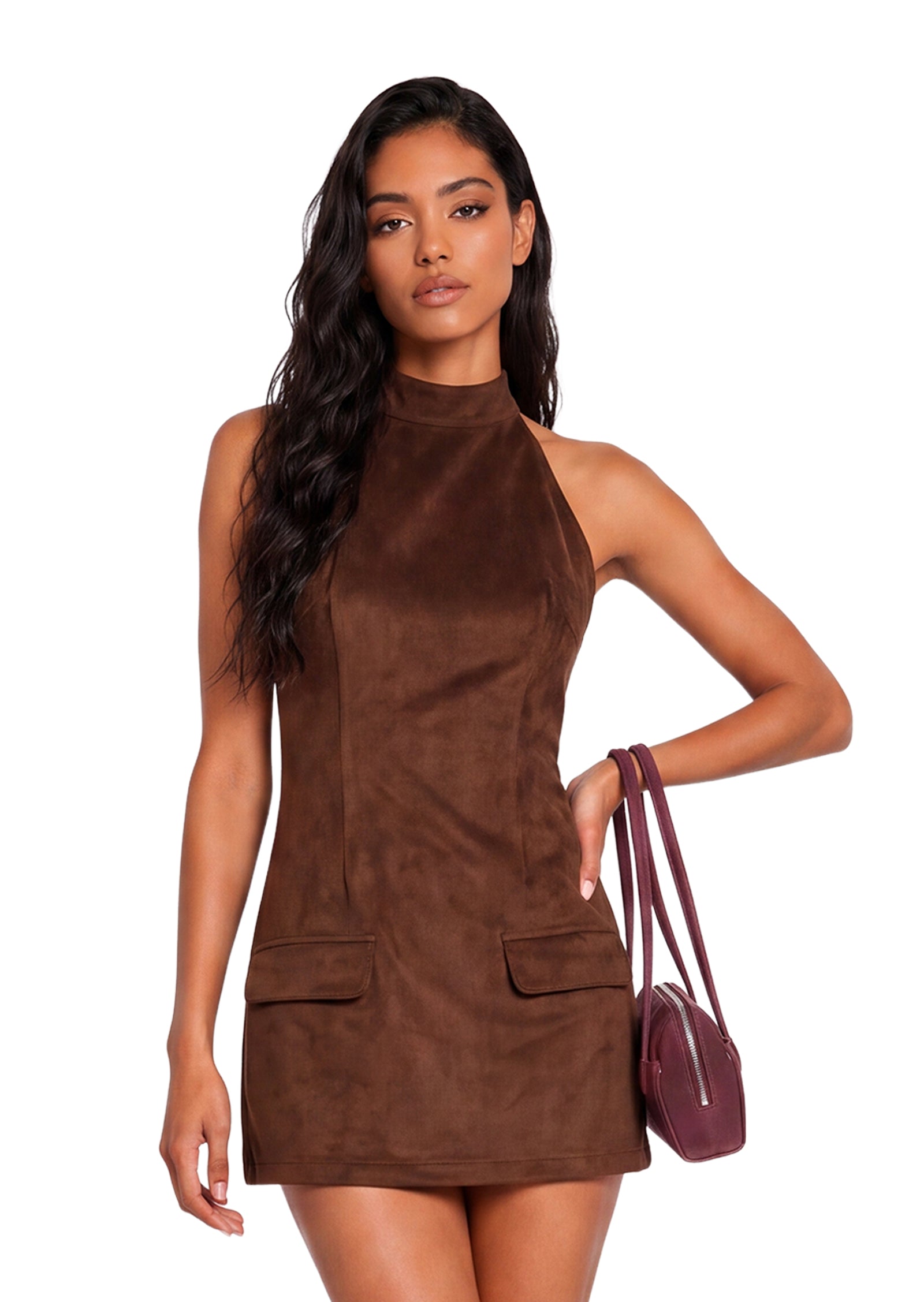 Zakwani Sleeveless Halter Neck Mini Dress