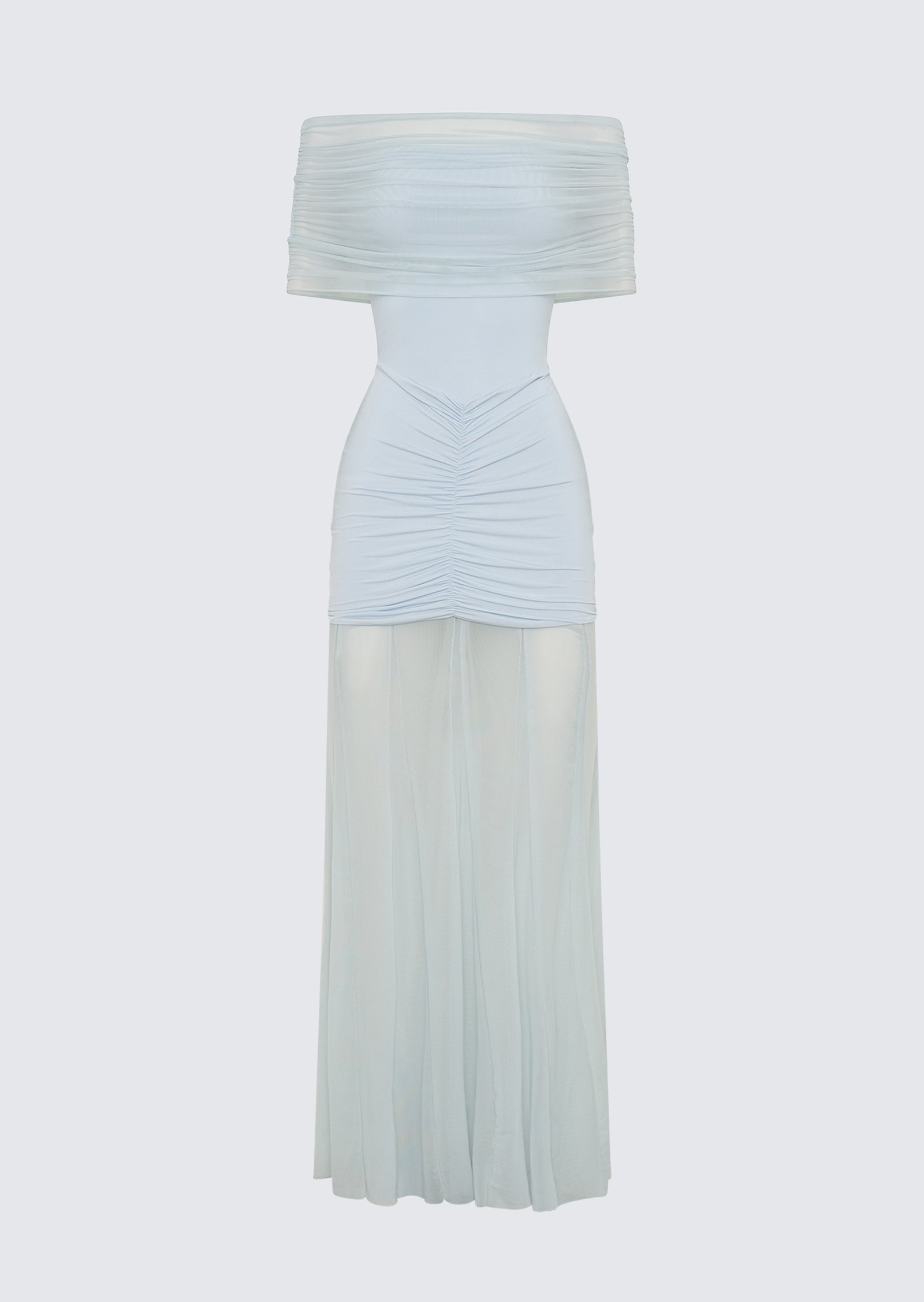 Slinky Off Shoulder Maxi Dress