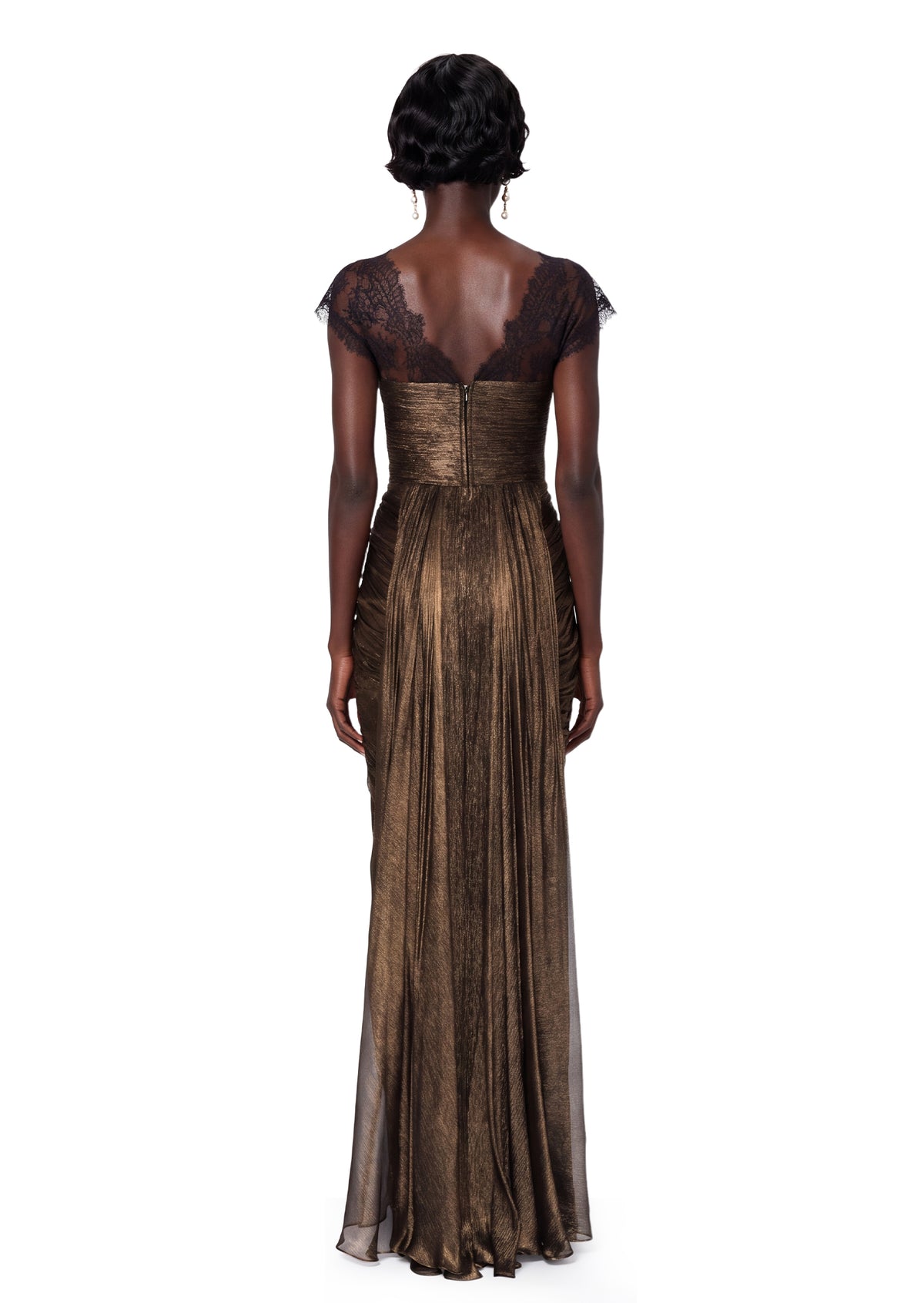 Yaqub Sleeveless Lace Maxi Dress