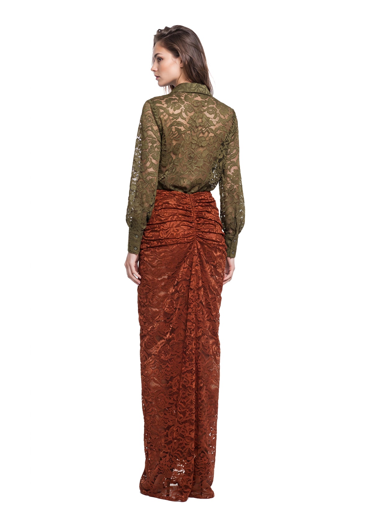 Midikleid in A-Linie mit Blumenmuster und Laternenärmeln