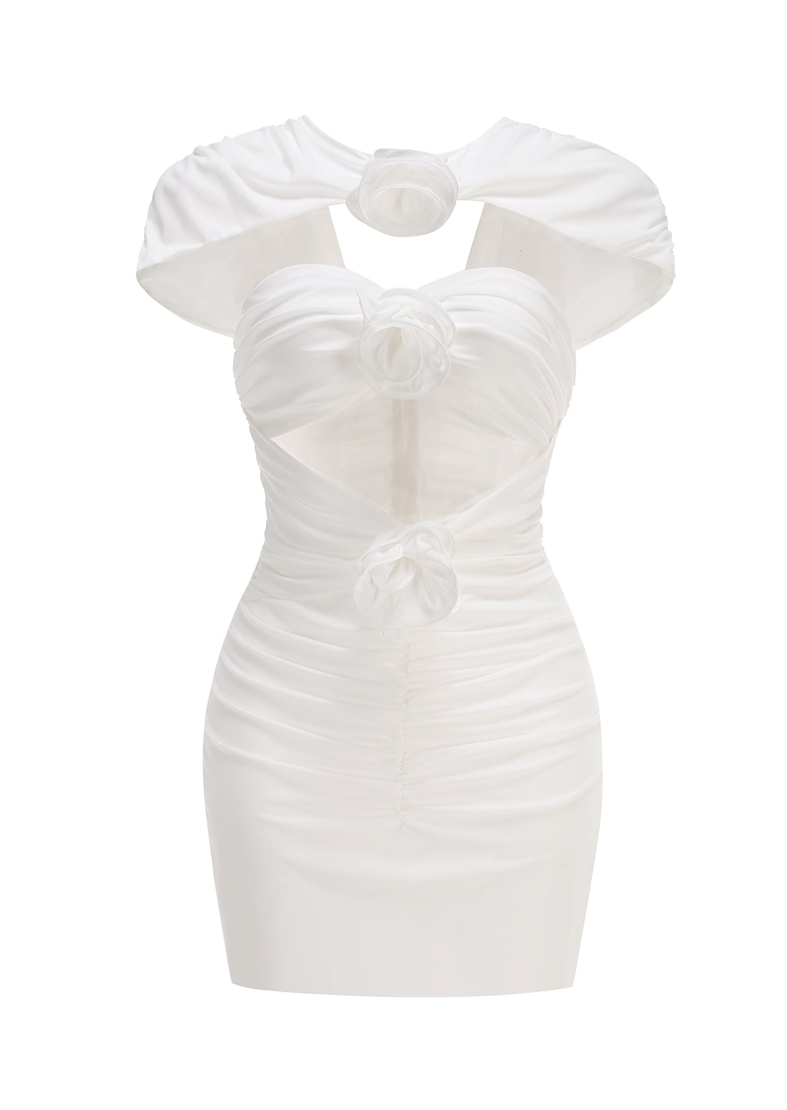 Midikleid in A-Linie mit Blumenmuster und Laternenärmeln