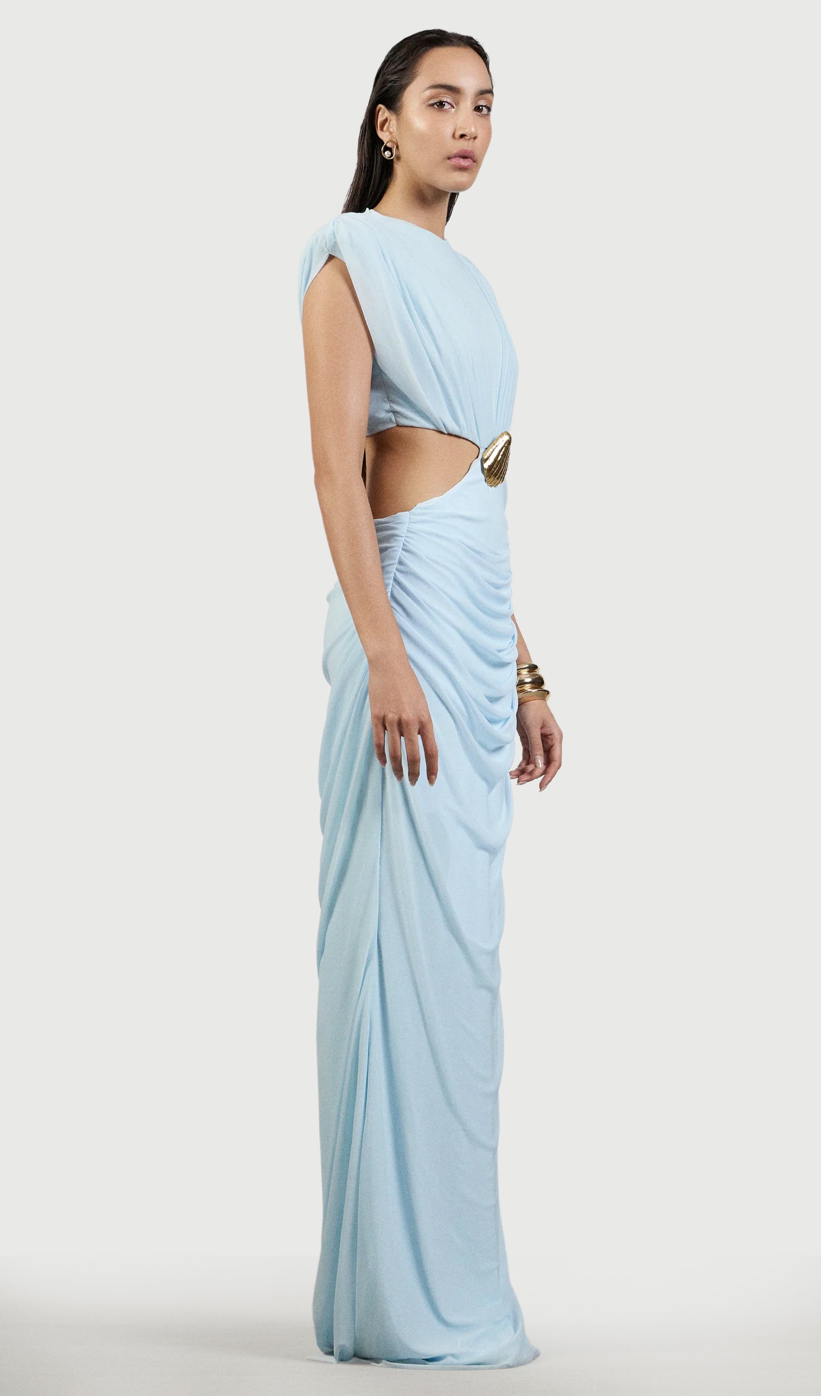 Layali Rose Cut out Maxi Dress With Draped