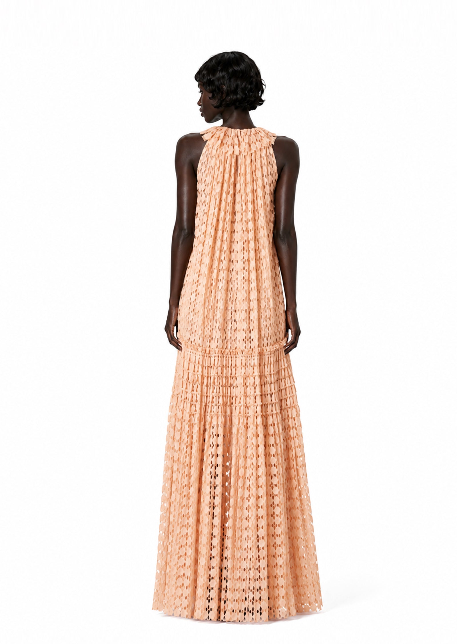 Almarie Lace High Neck Maxi Dress