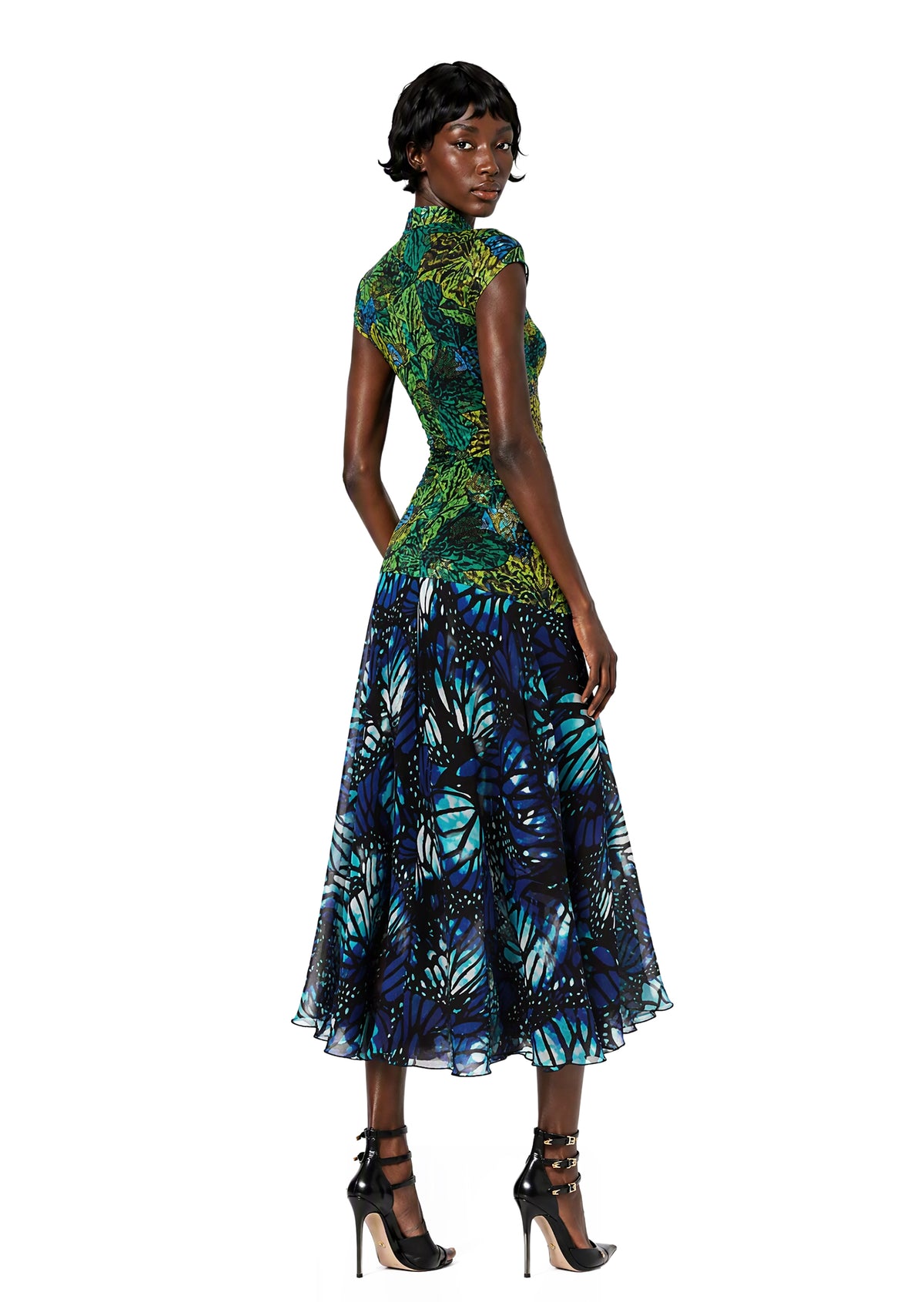 Yuvalor Slit Printed Midi Dress