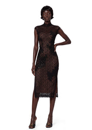 Yoshe Lace Rhinestone Midi Dress