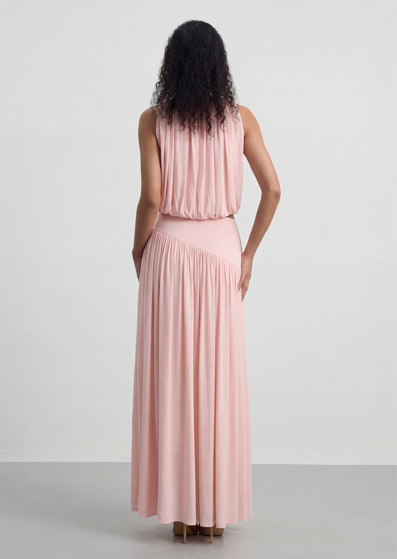 Midikleid in A-Linie mit Blumenmuster und Laternenärmeln