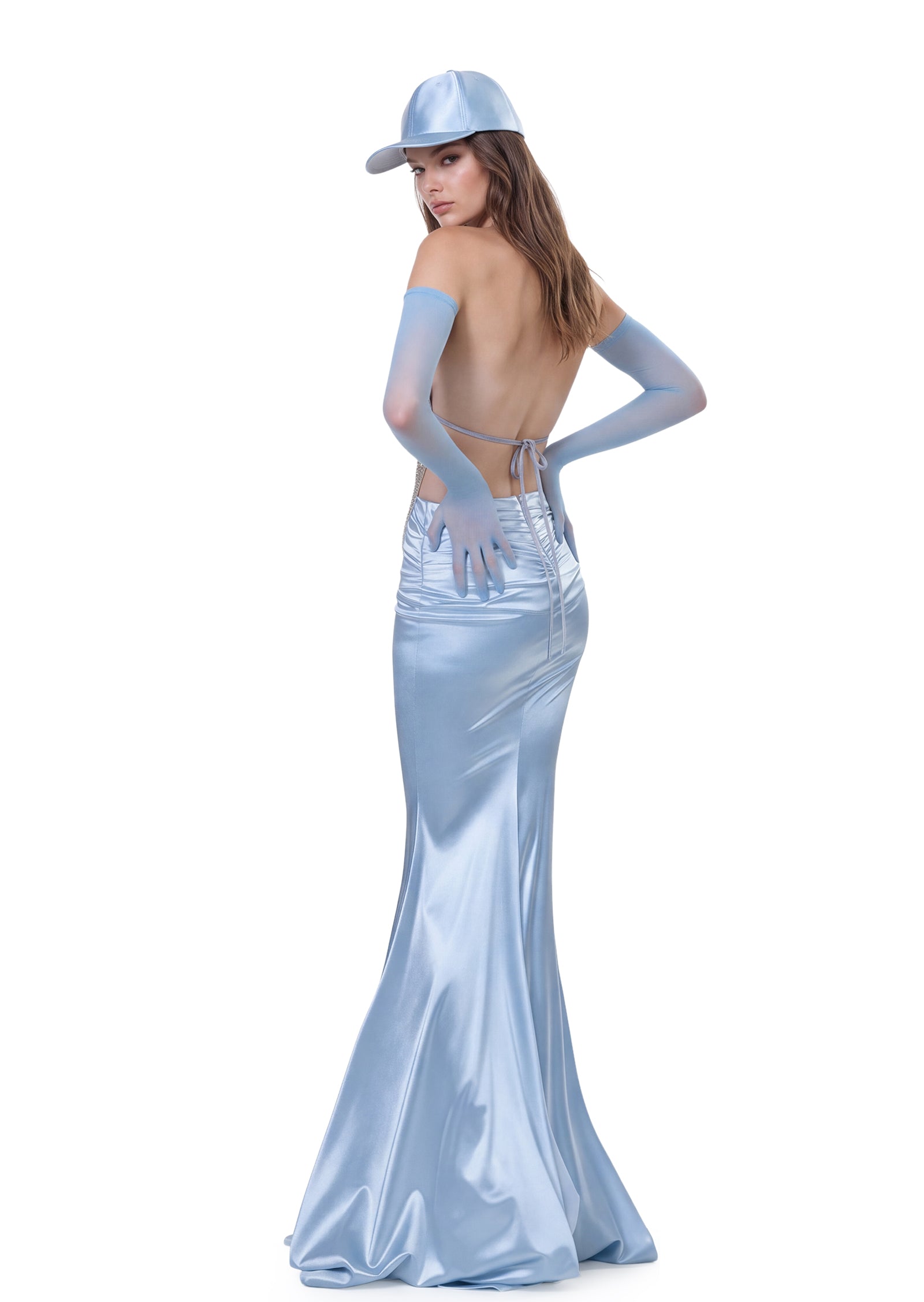 Qabil Tasseled Rhinestone Mermaid Skirt Set