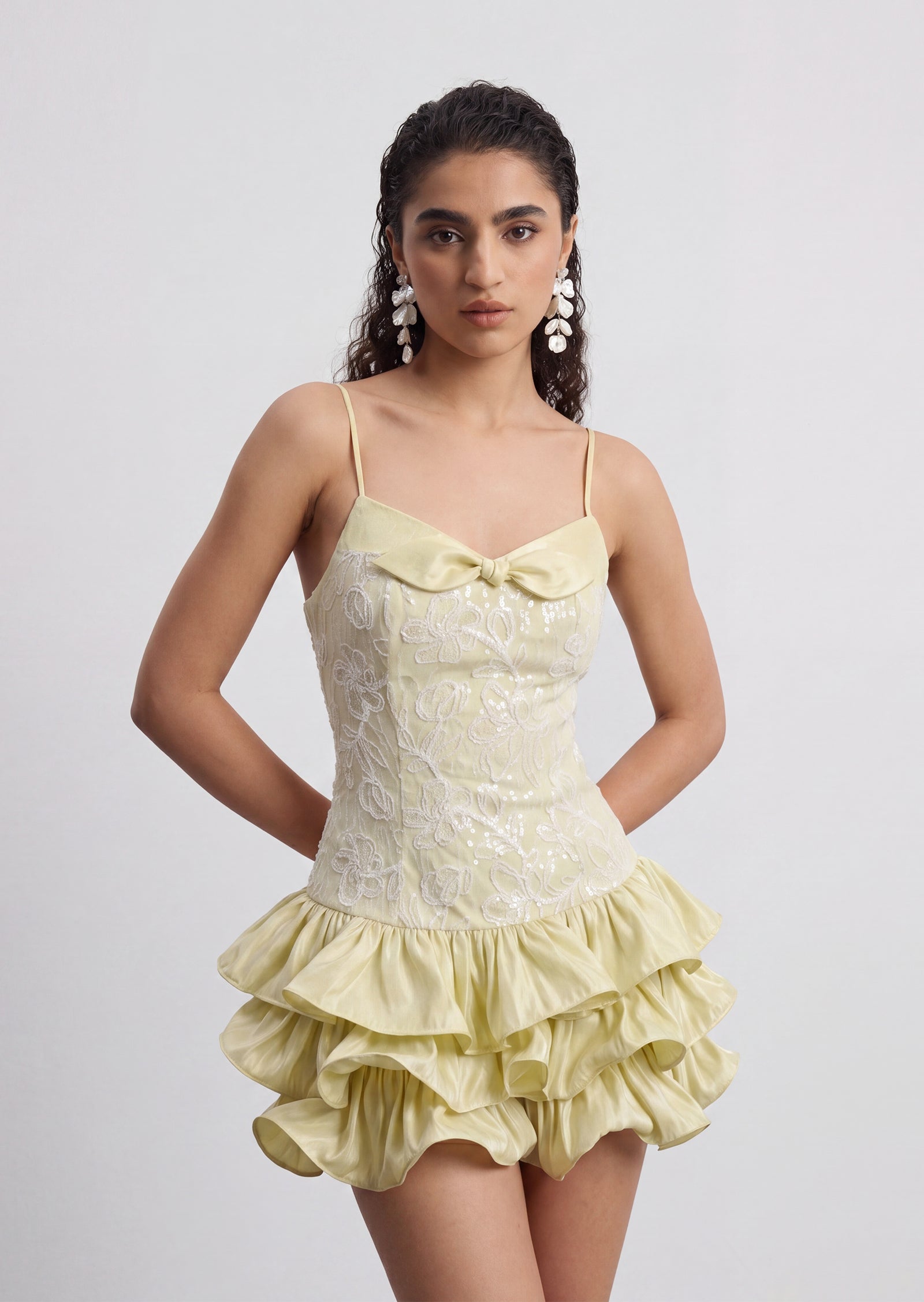 Perla Ruffled Mini Dress