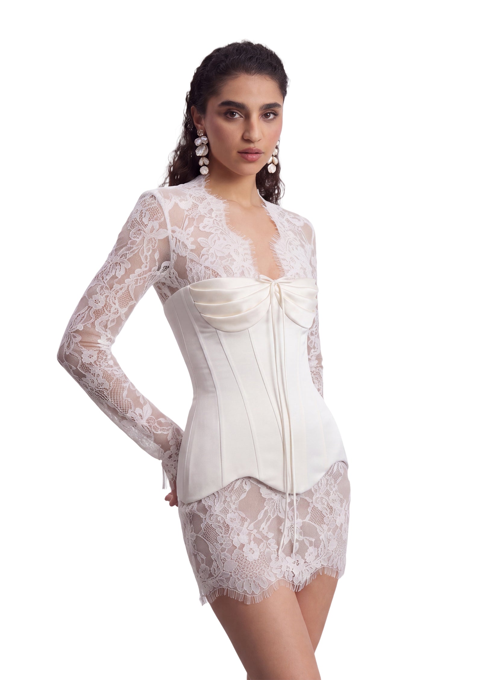Angelina Lace Mini Dress With Corset