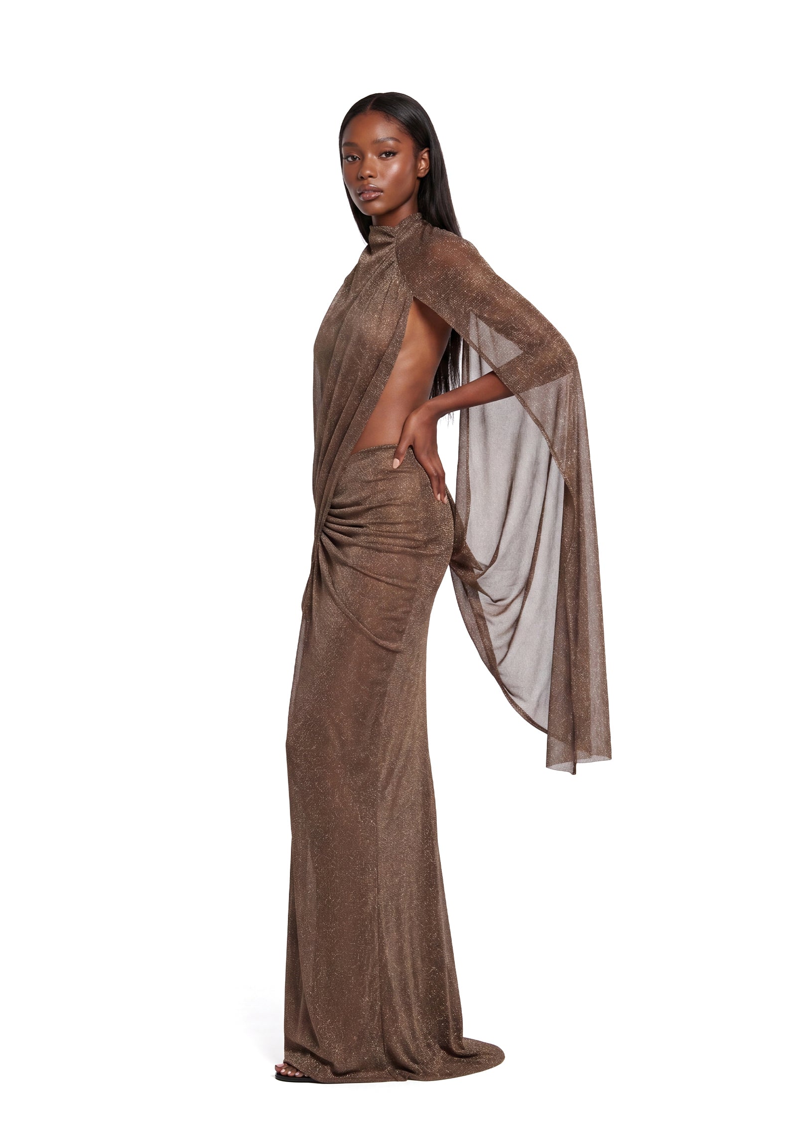Ugur Semi-Sheer Maxi Skirt Two Piece Set