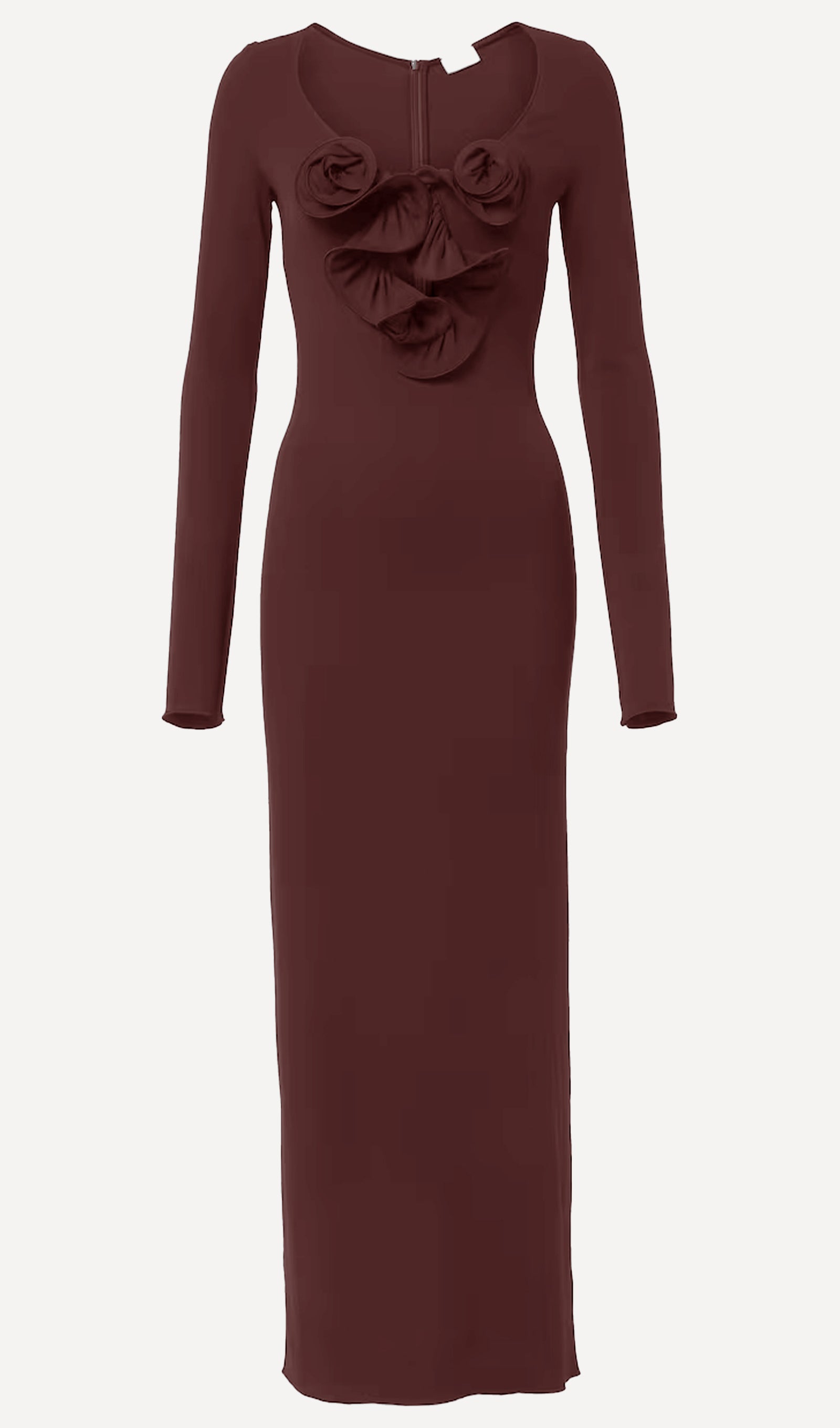 Midikleid in A-Linie mit Blumenmuster und Laternenärmeln