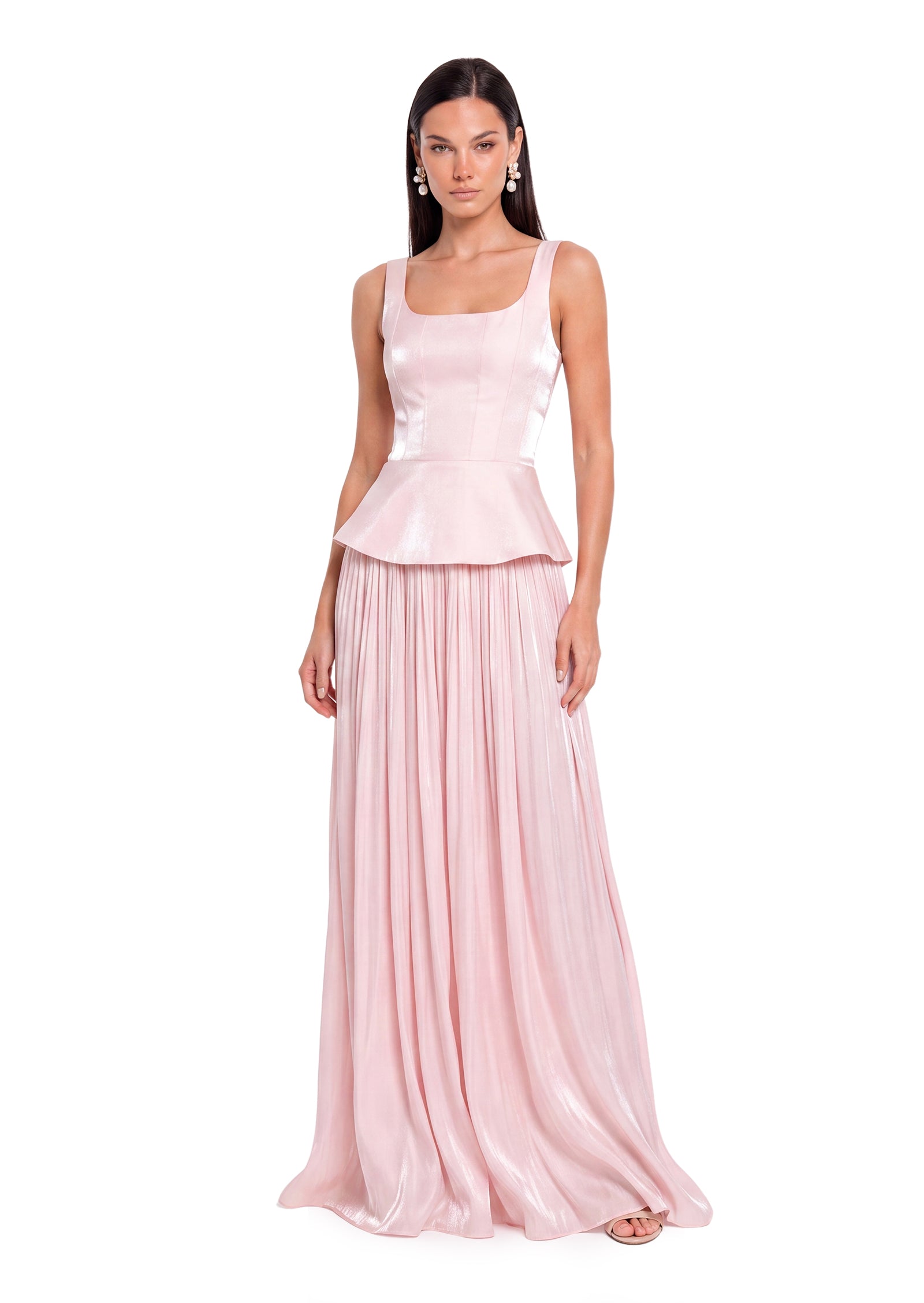 Midikleid in A-Linie mit Blumenmuster und Laternenärmeln