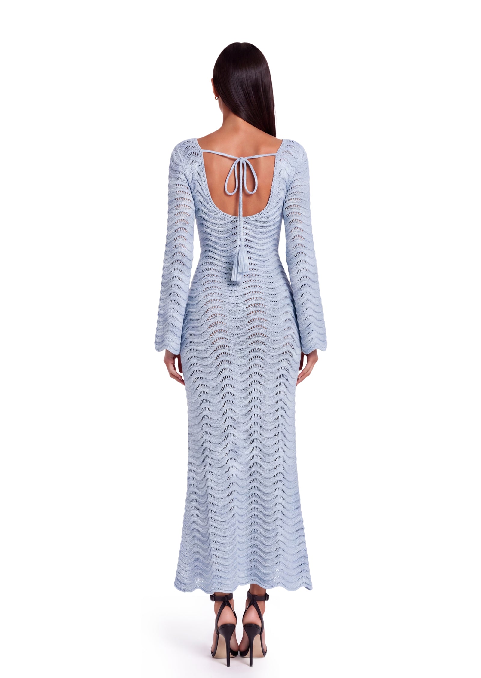 Mea Long Sleeved Knitted Cover Up Midi Dress