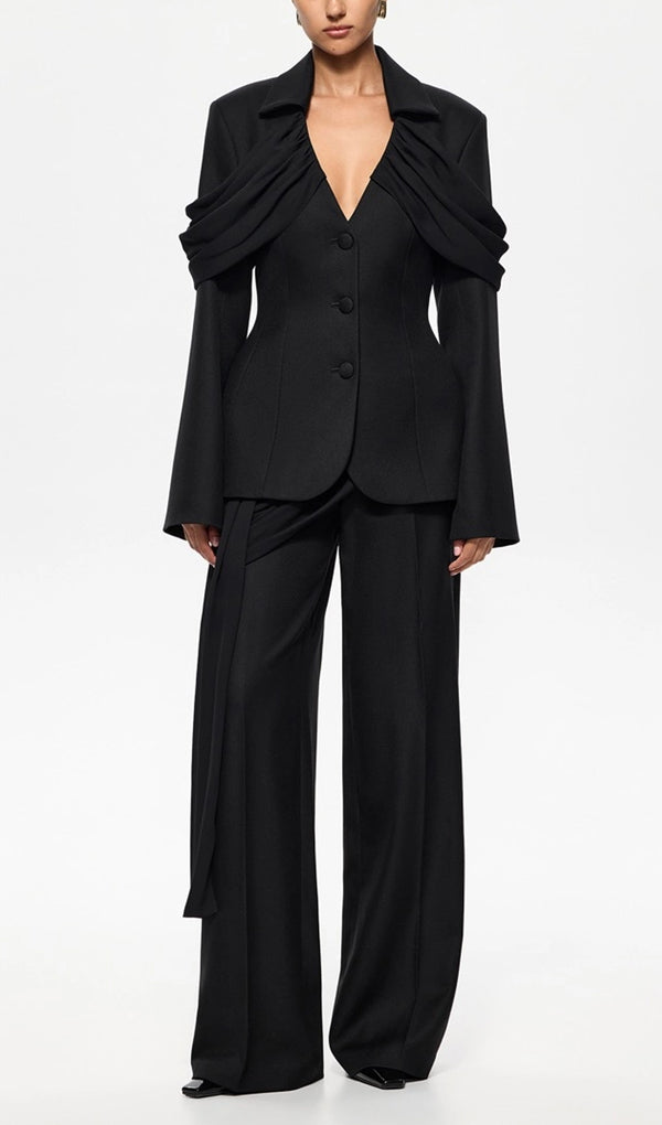 Panels  Suiting Jacket & Straight-Leg Trousers Set