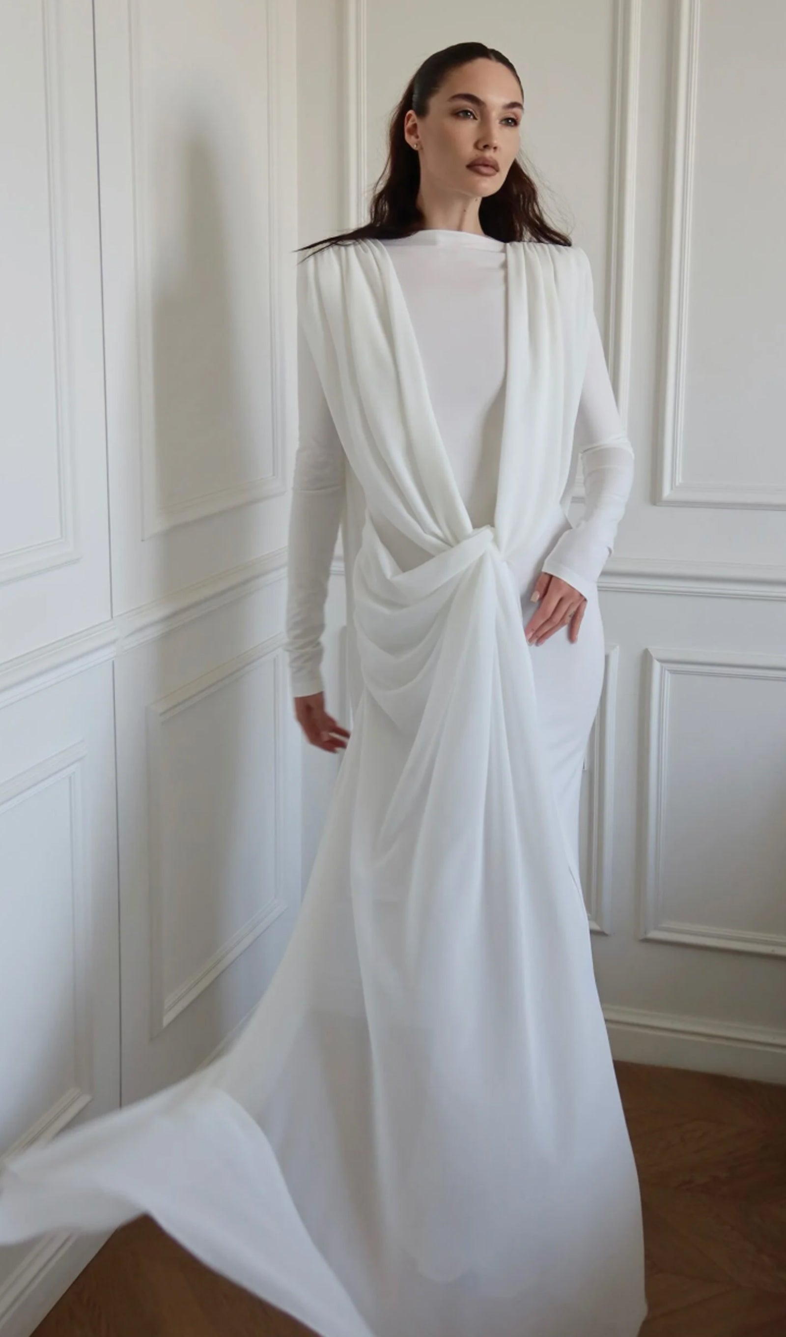 Midikleid in A-Linie mit Blumenmuster und Laternenärmeln