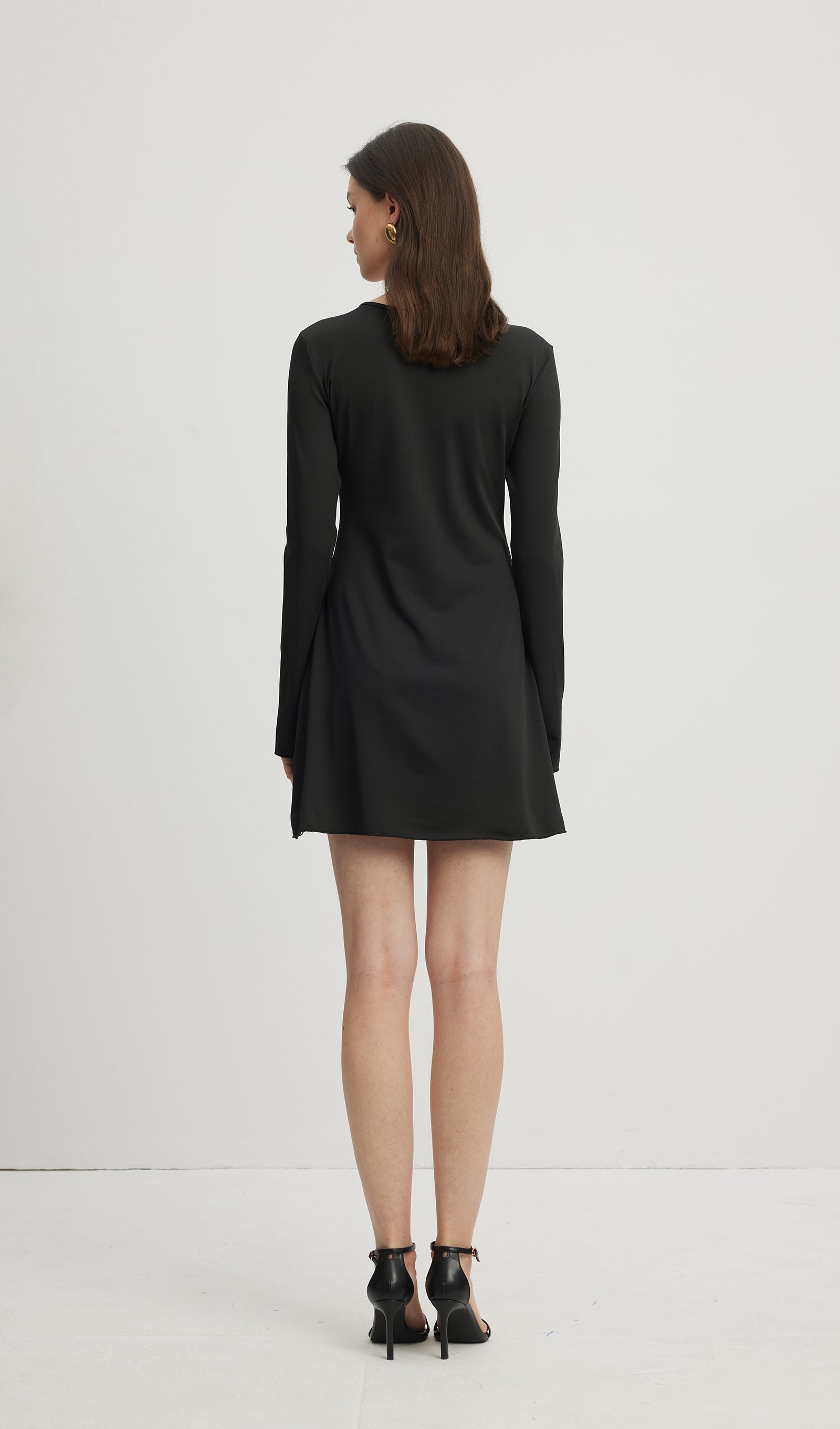 Midikleid in A-Linie mit Blumenmuster und Laternenärmeln
