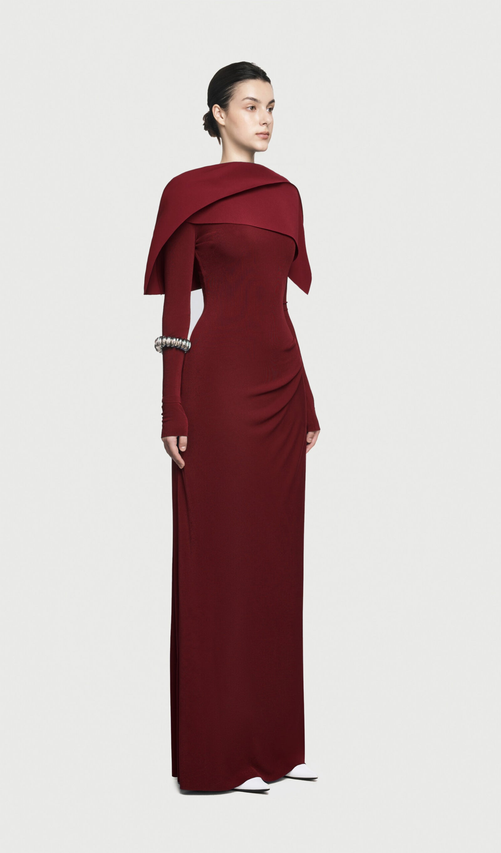 Midikleid in A-Linie mit Blumenmuster und Laternenärmeln