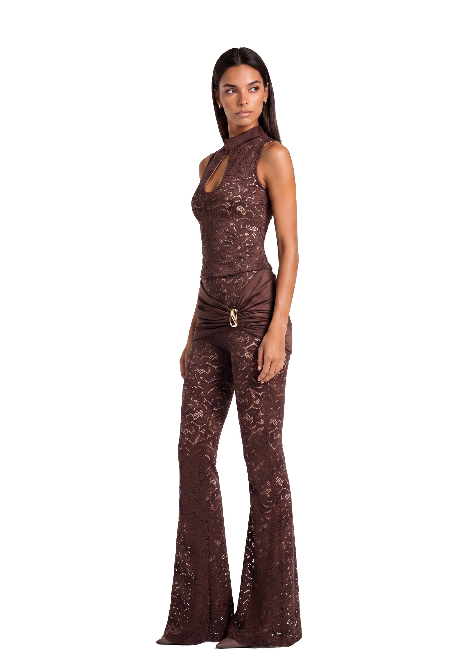 Lolly Sleeveless Top & Flared Pants Set
