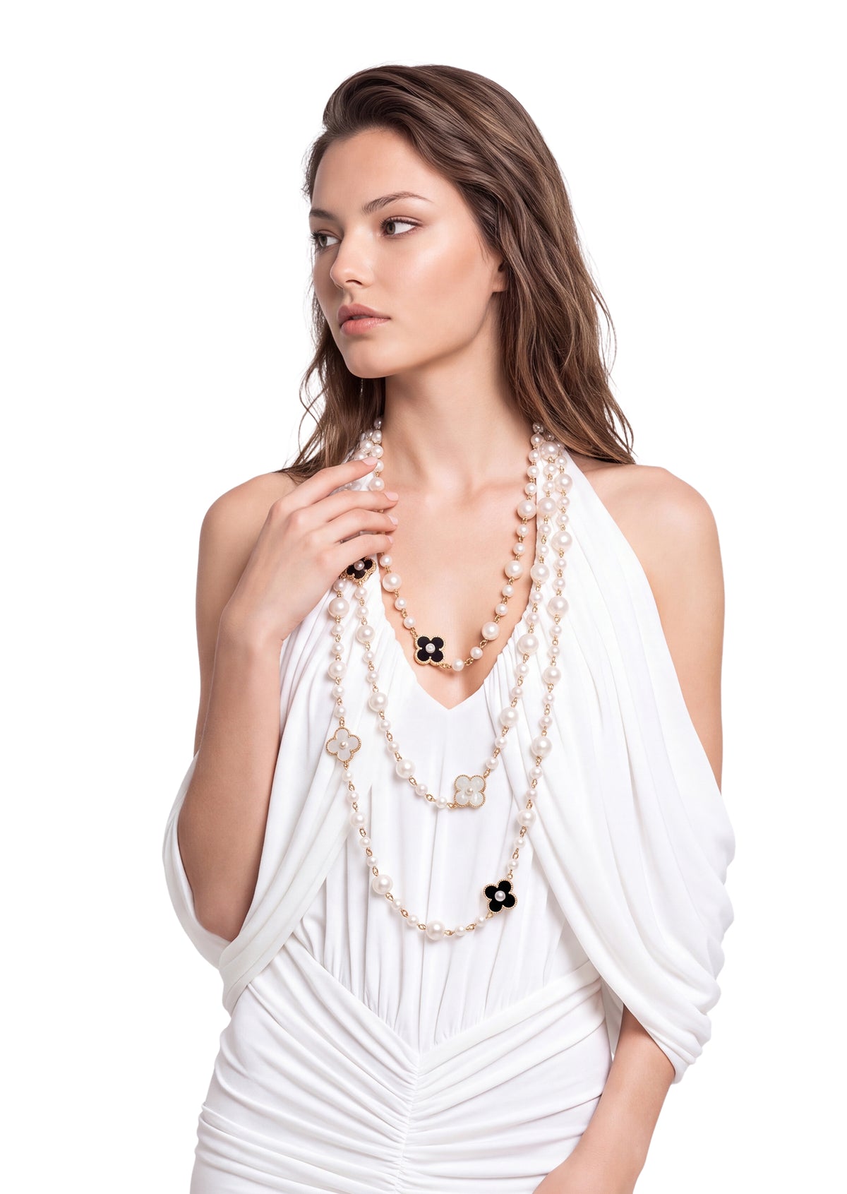 Zaryn Long Pearl Necklace