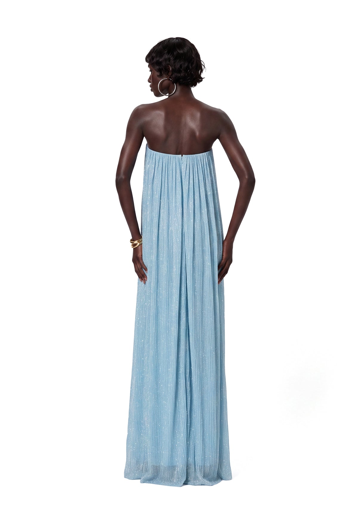 Midikleid in A-Linie mit Blumenmuster und Laternenärmeln