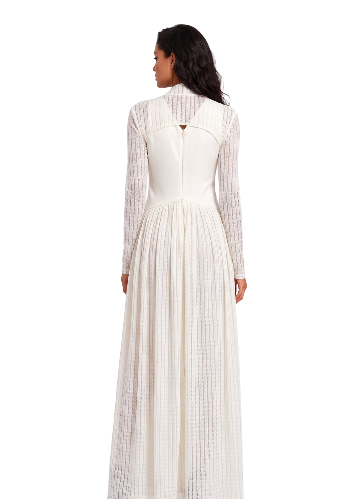 Midikleid in A-Linie mit Blumenmuster und Laternenärmeln