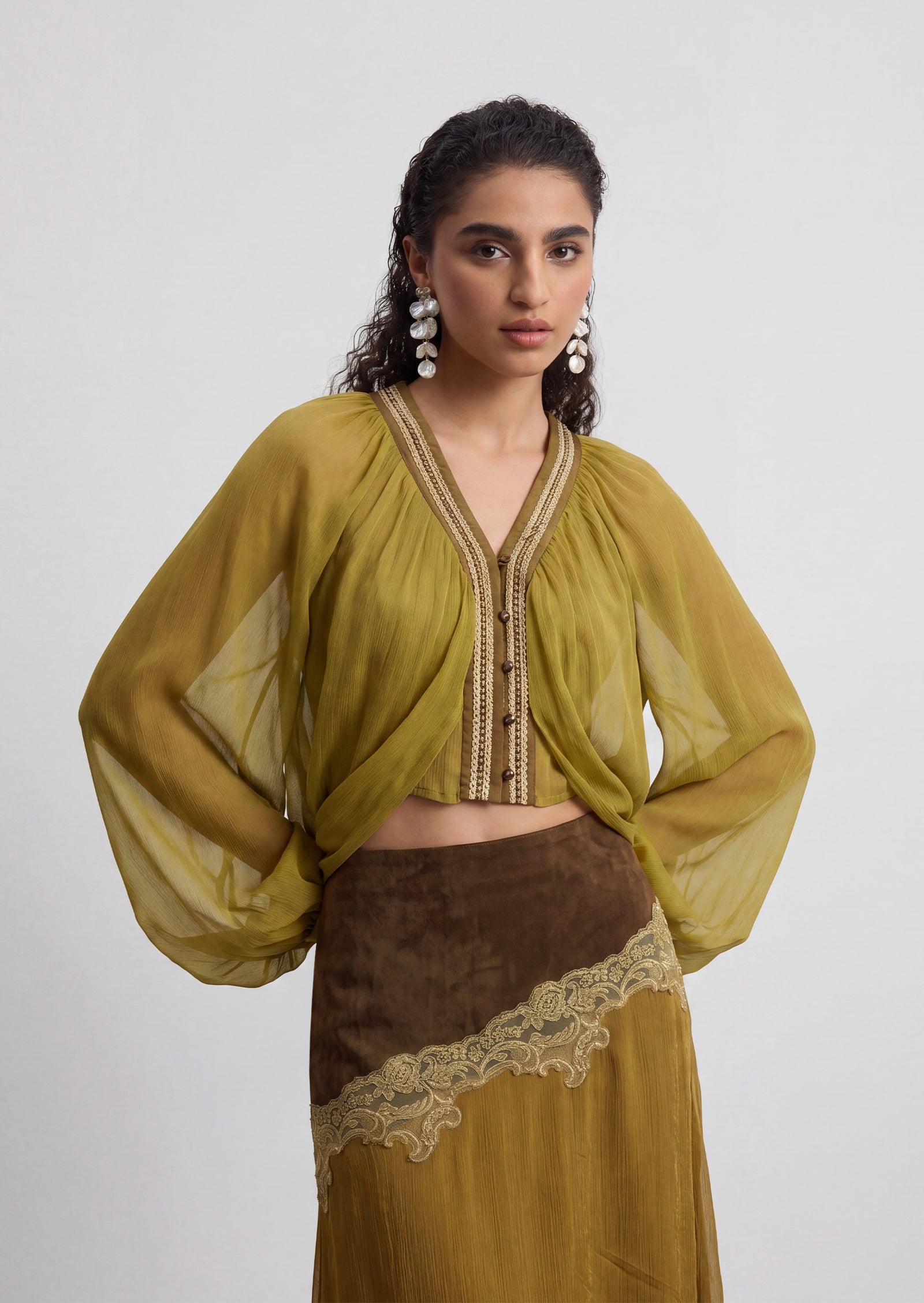 Bennett Chiffon Top & Midi Skirt Set