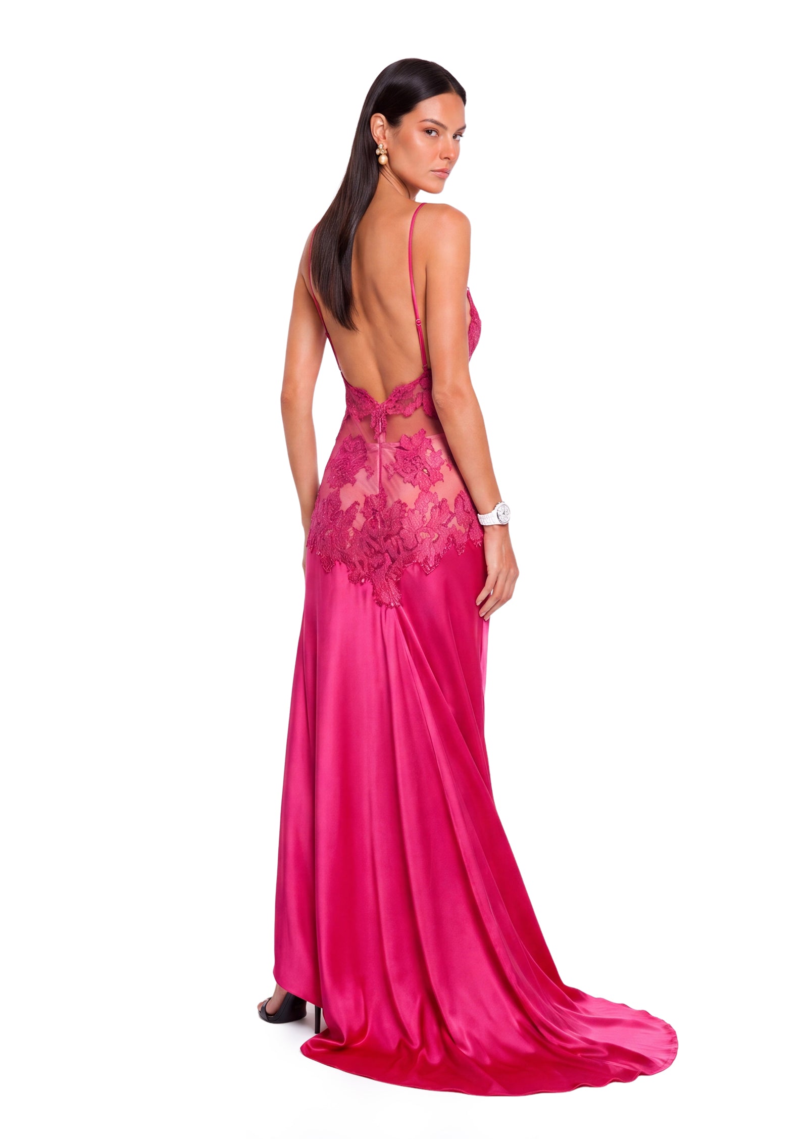 Midikleid in A-Linie mit Blumenmuster und Laternenärmeln