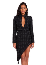 Yaotl Turtleneck Tweed Midi Dress