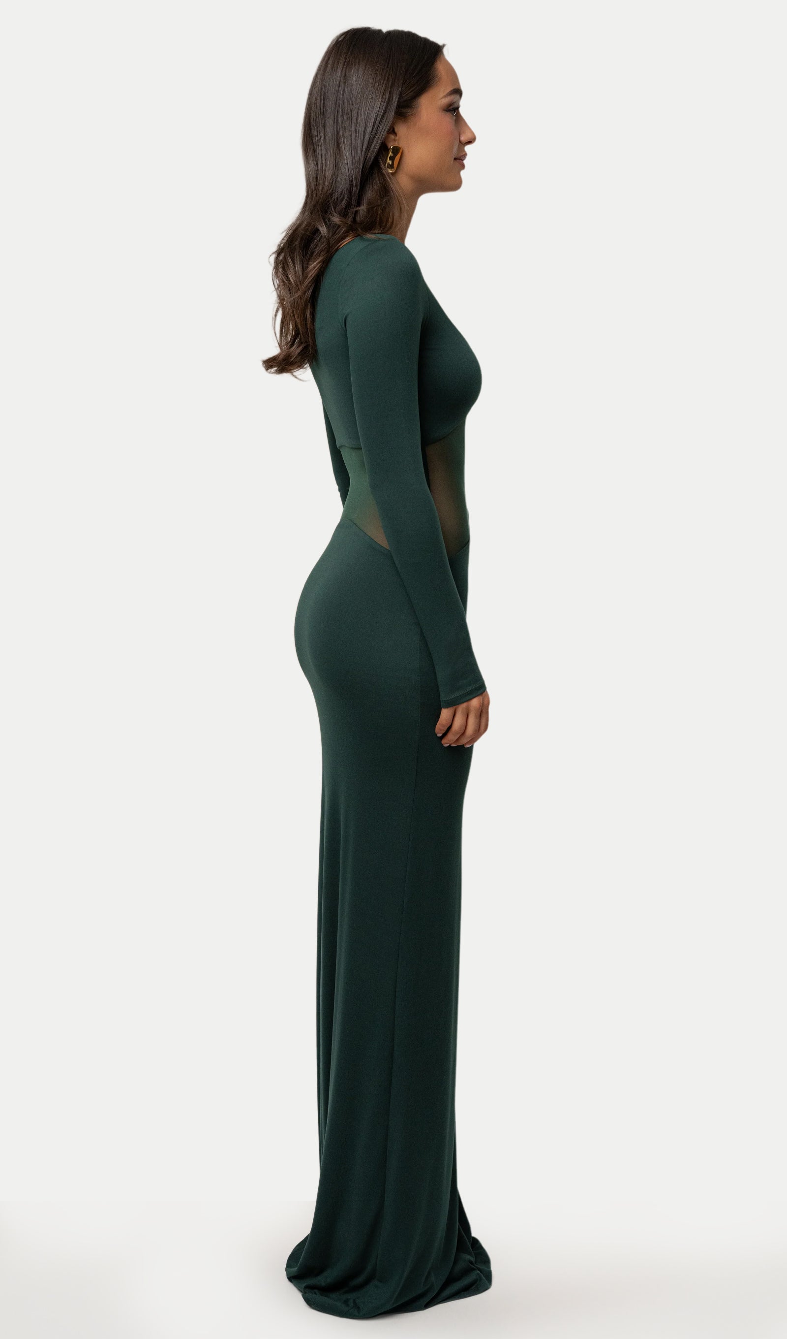 Midikleid in A-Linie mit Blumenmuster und Laternenärmeln