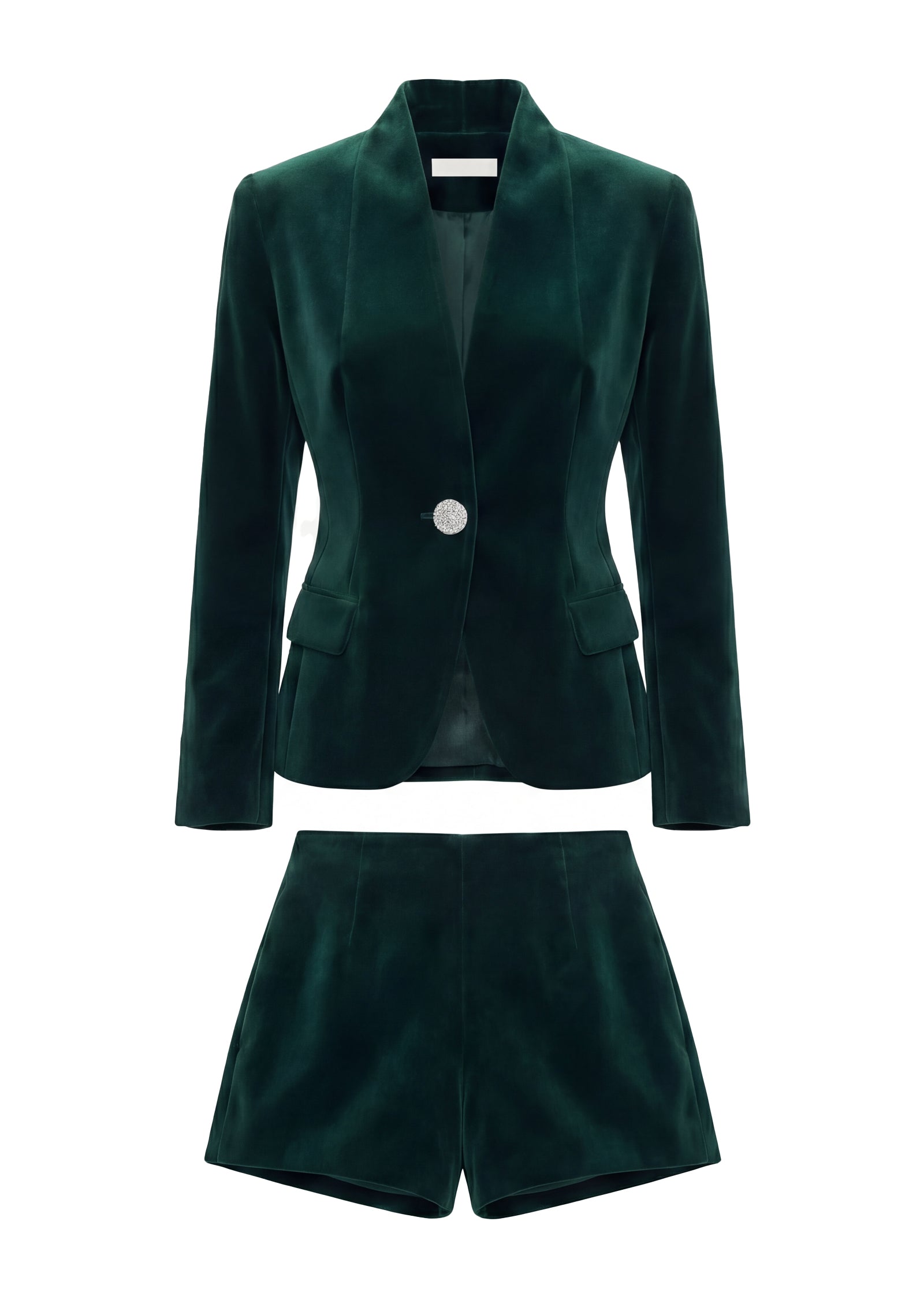 Deep V Neck Velvet Suit (Final Sale)