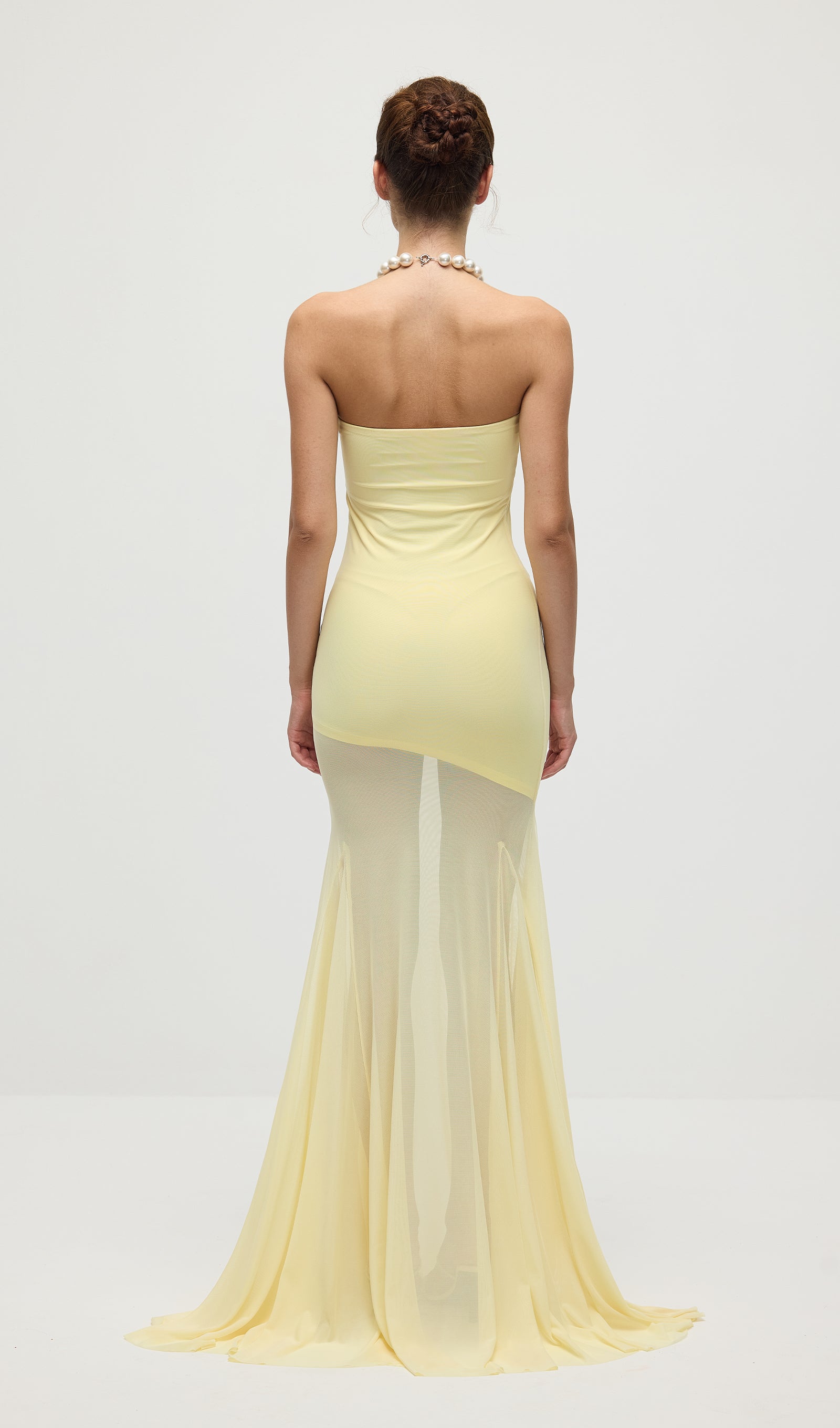 Midikleid in A-Linie mit Blumenmuster und Laternenärmeln
