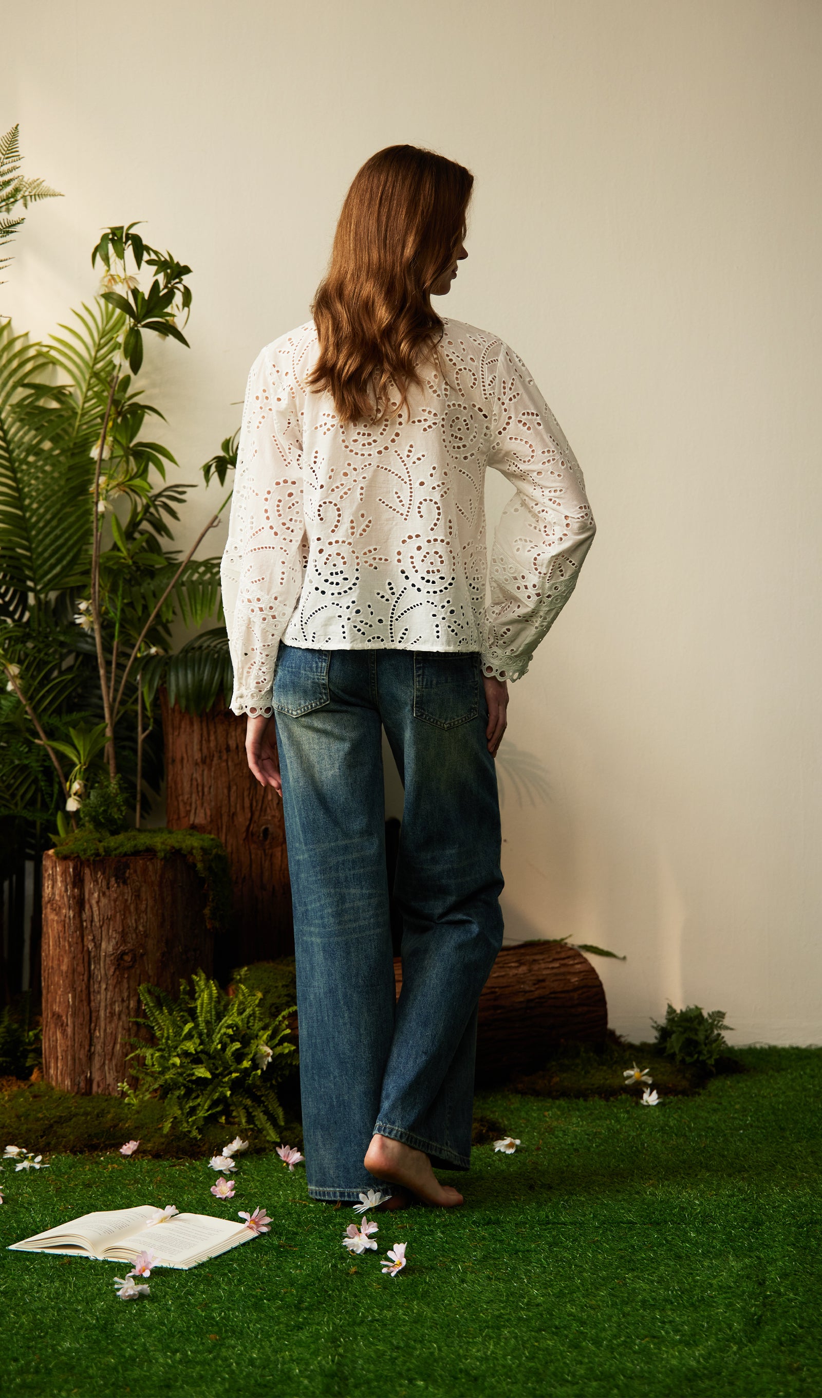 Hollow Out V Neck Top